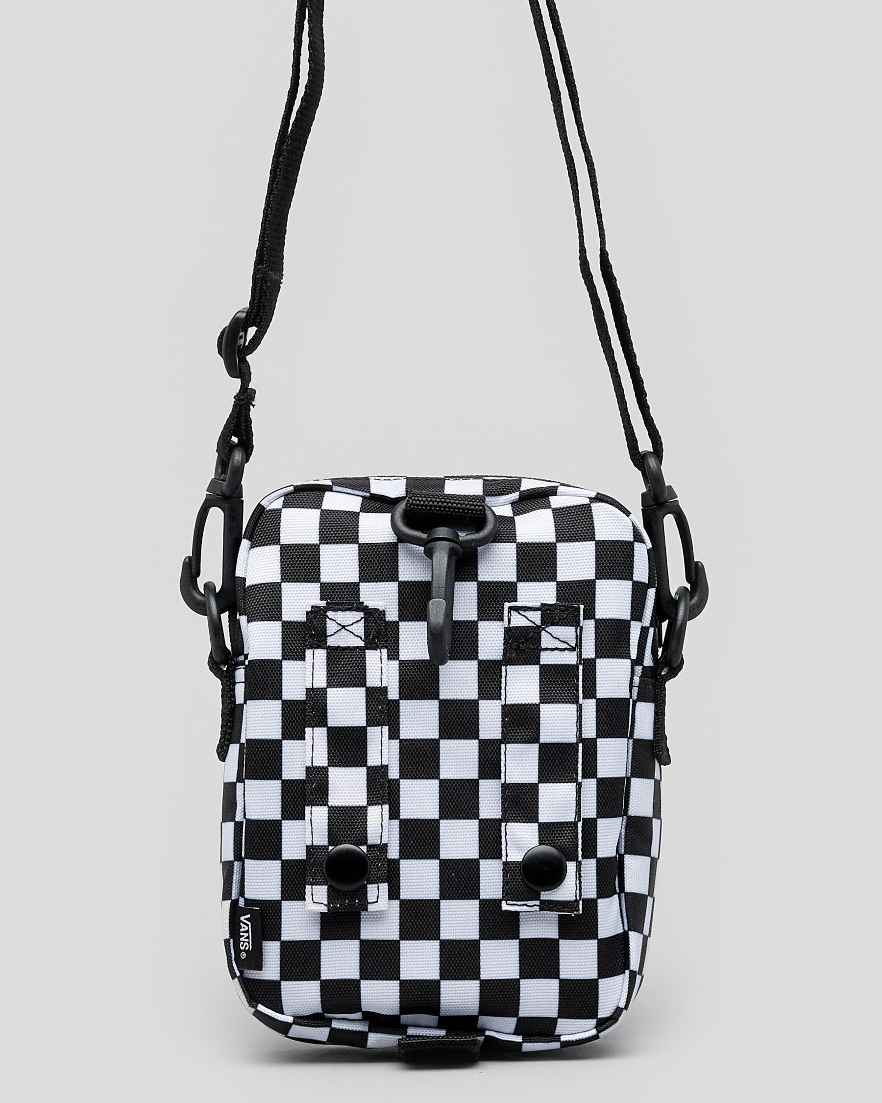 Shop Vans New Varsity Shoulder Bag In Black/white Check Fast Shipping & Easy Returns City