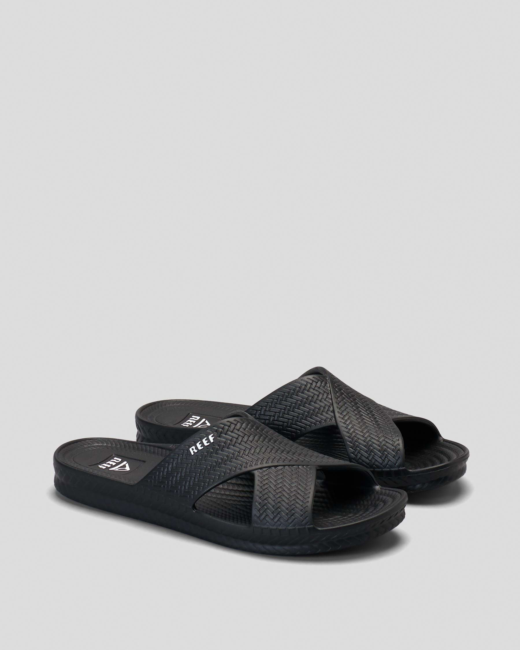 Reef Water X Slide Sandals In Black - Fast Shipping & Easy Returns ...