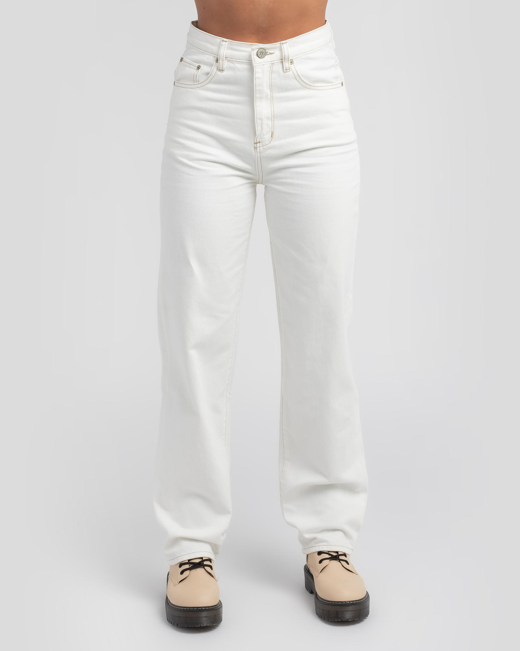 Shop Ziggy Denim Hi Dad Jeans In Coconut Fast Shipping & Easy Returns