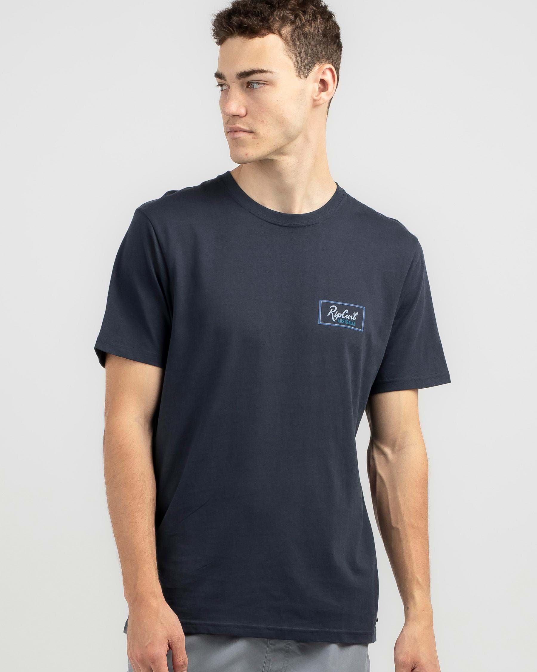 Rip Curl Crescent Logo T-Shirt In Dark Navy - Fast Shipping & Easy ...