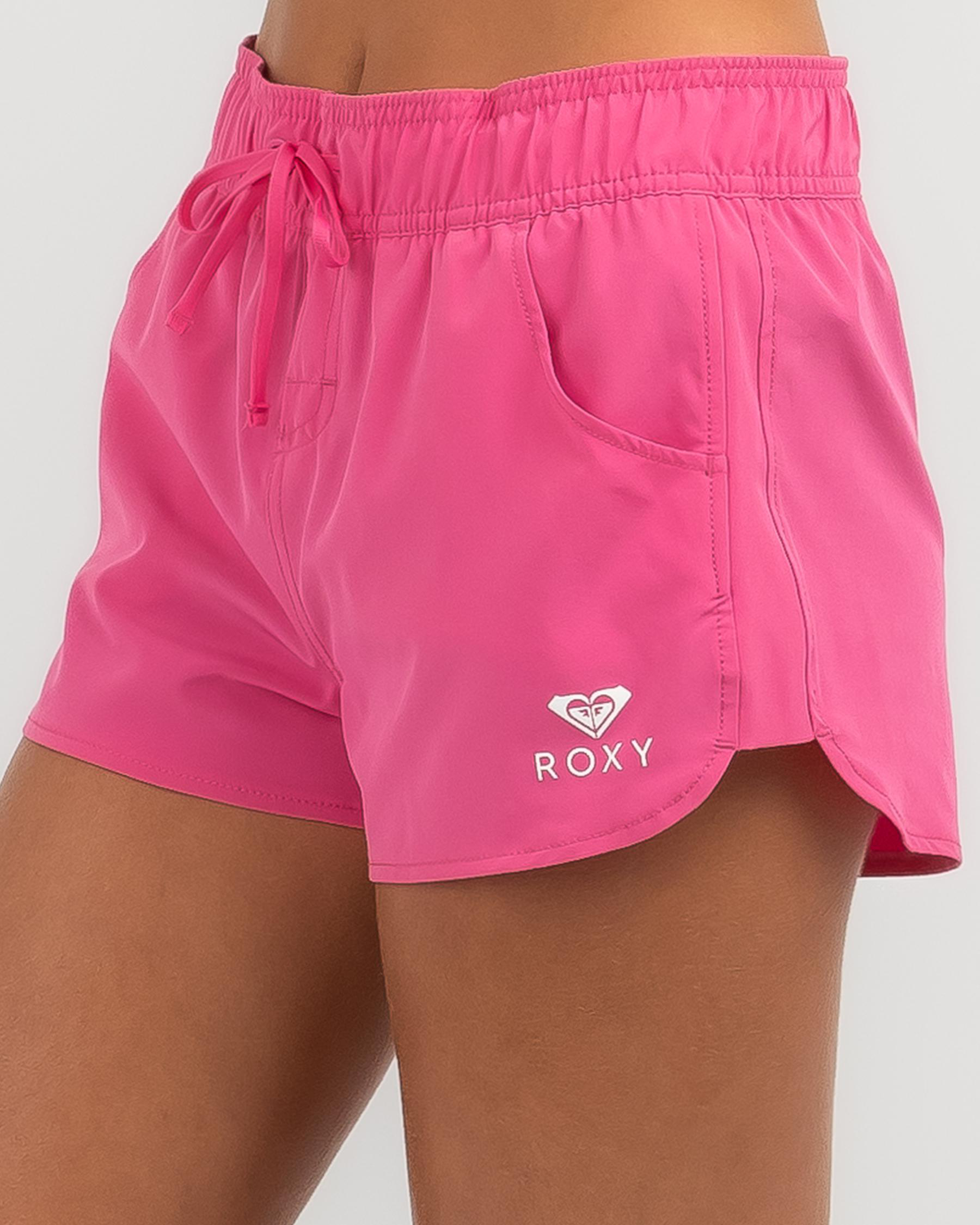 Shop Roxy Wave Eco Board Shorts In Shocking Pink Fast Shipping & Easy