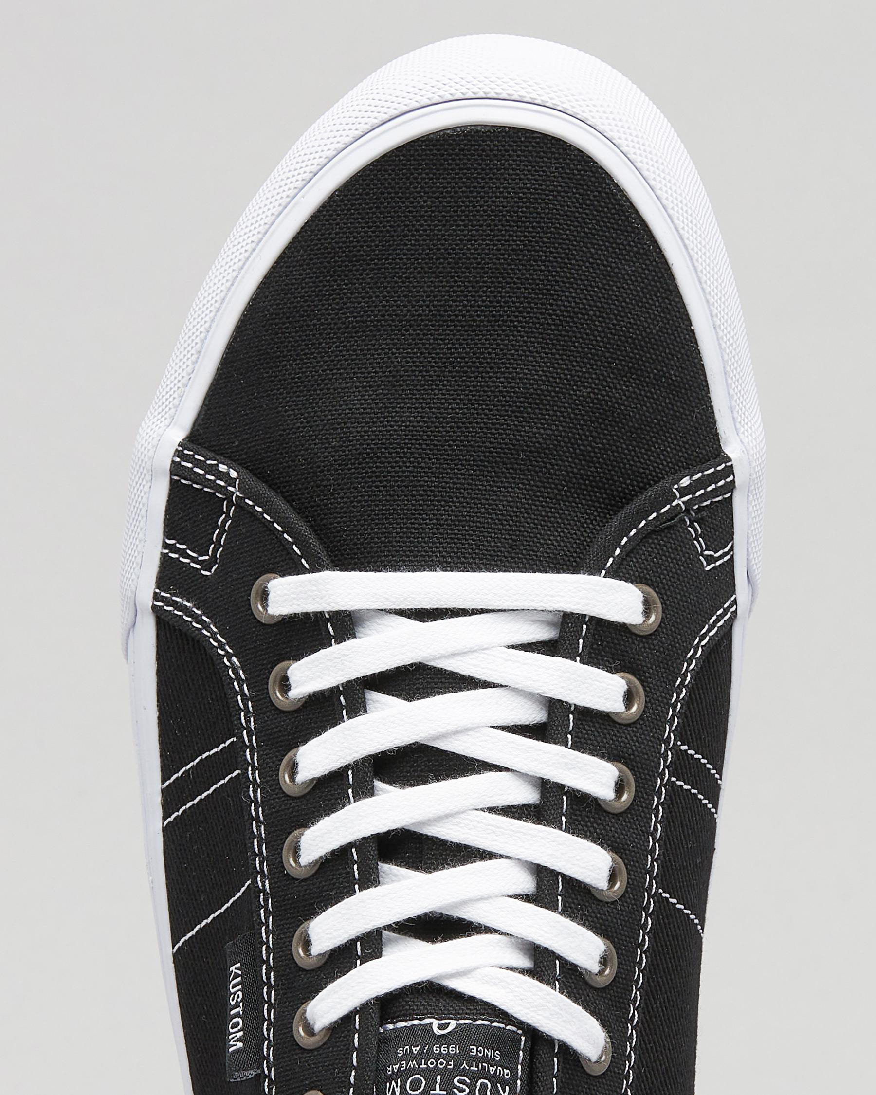 Kustom World-Wide Lo-Cut Shoes In Black White - Fast Shipping & Easy ...