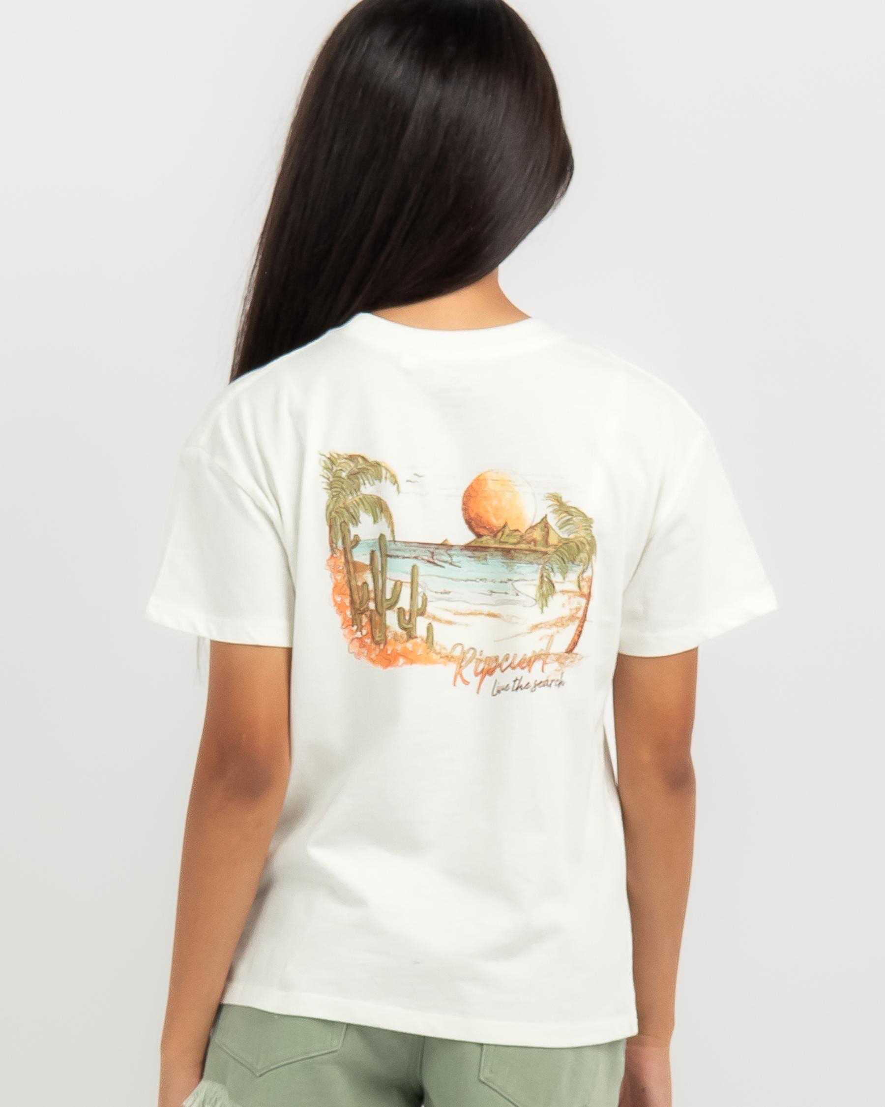Shop Rip Curl Girls' Cabo San Relaxed T-Shirt In Bone - Fast Shipping ...