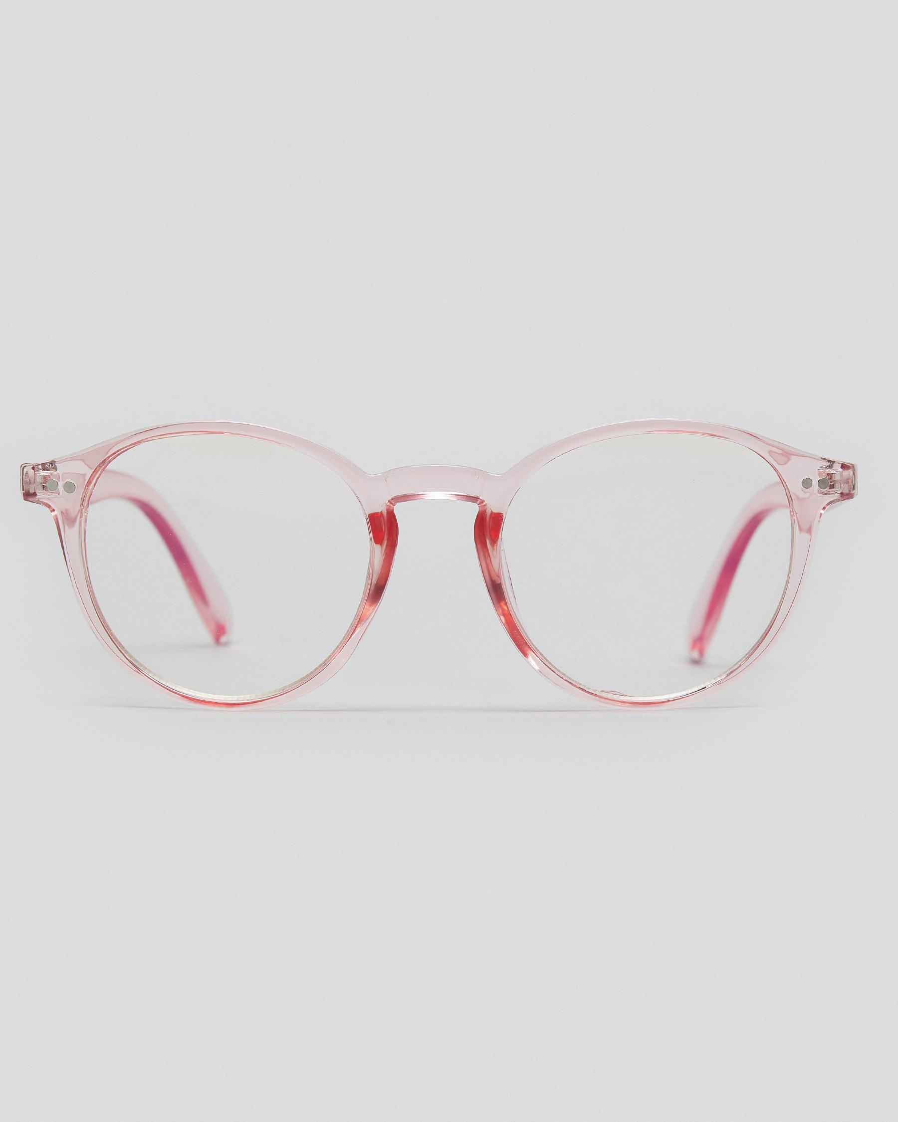 Shop Indie Eyewear Isla Blue Light Glasses In Crystal Pink/clear Fast