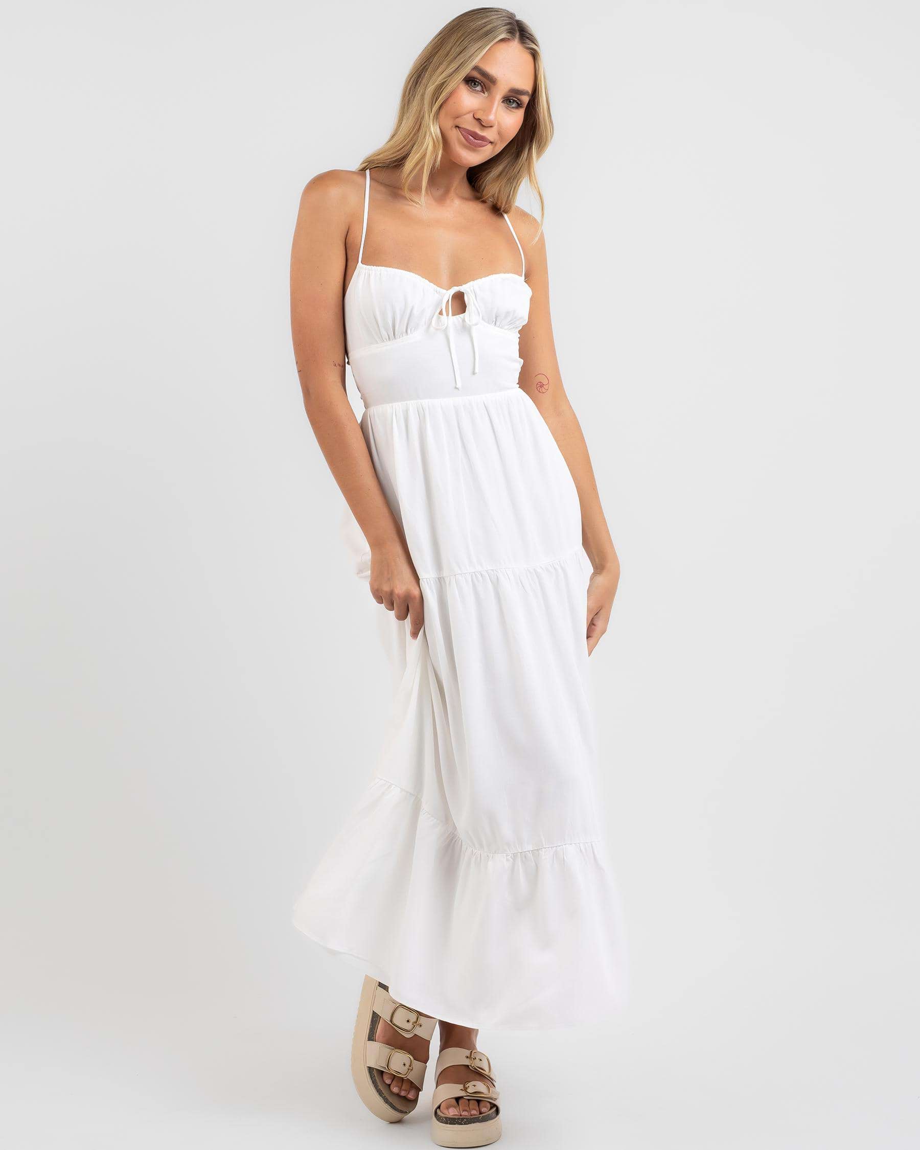 Luvalot Anders Maxi Dress In White - Fast Shipping & Easy Returns ...