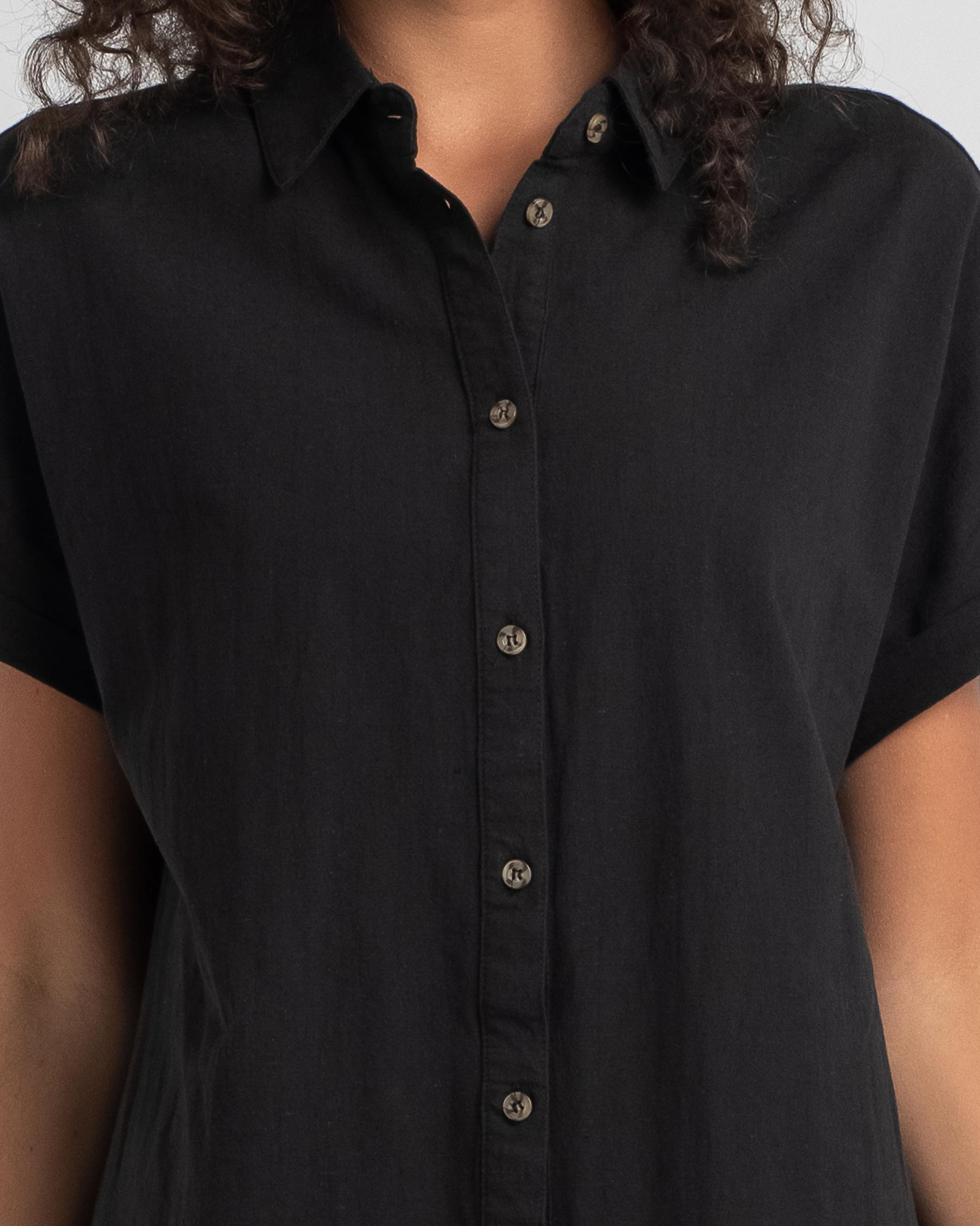 knee length dresses for ladies Rhythm Classic Linen SS Shirt L main image 1