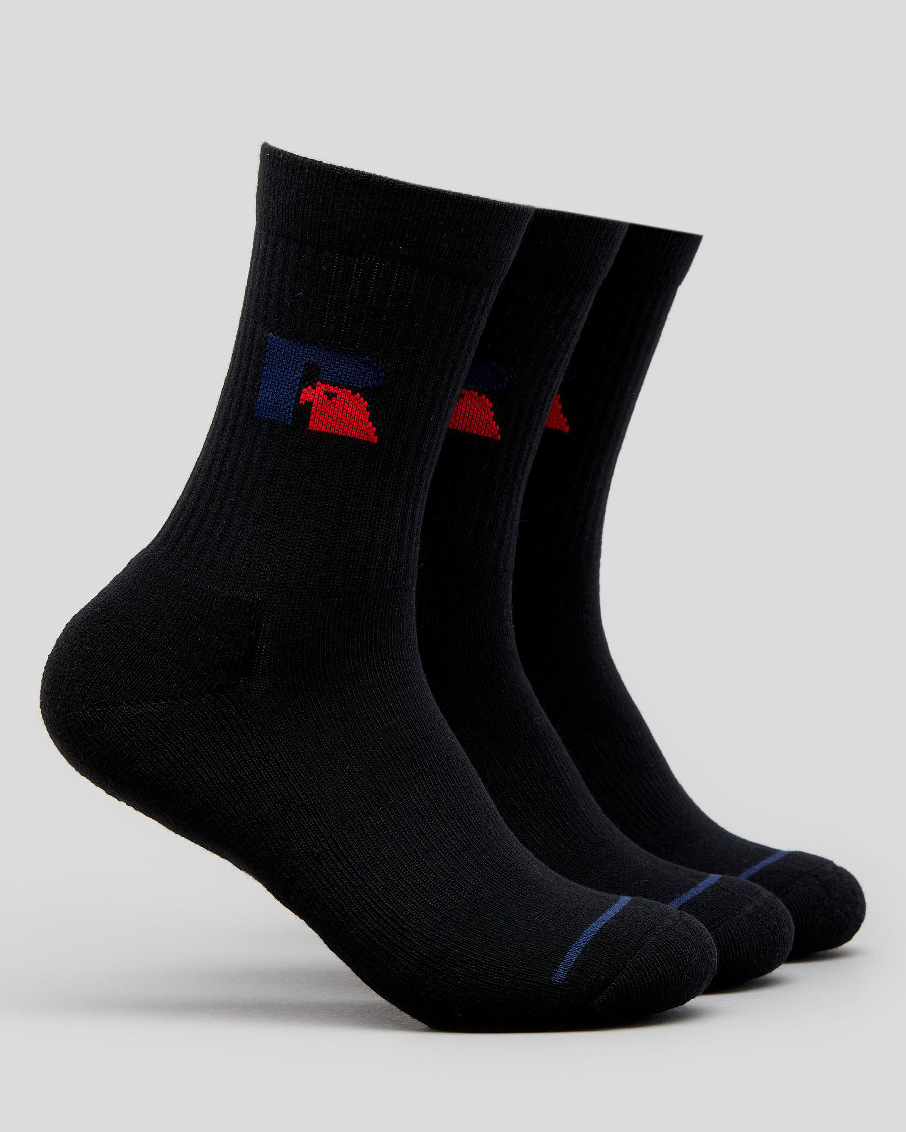 Russell Athletic Boys' Russell Athletic Classic Socks 3 Pack In Black ...