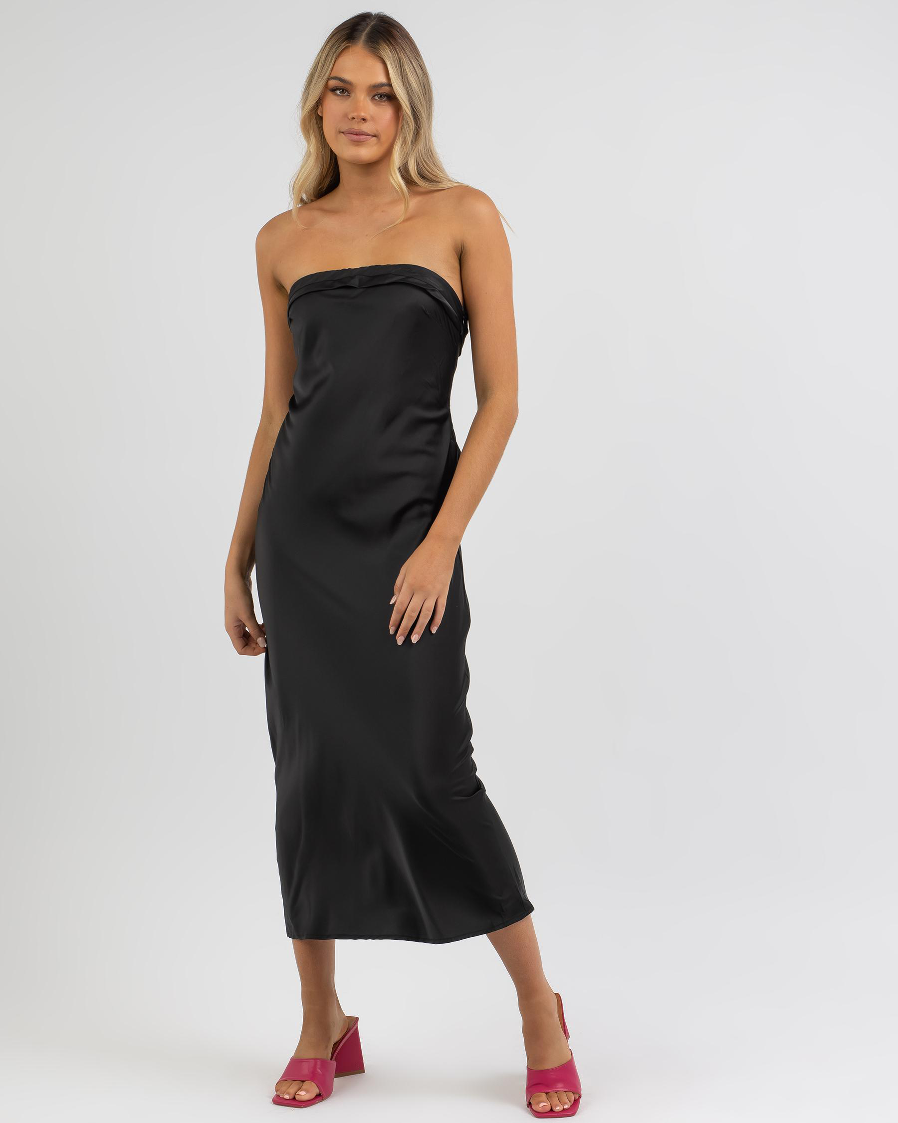 Shop Blossom Bentley Midi Dress In Black - Fast Shipping & Easy Returns ...