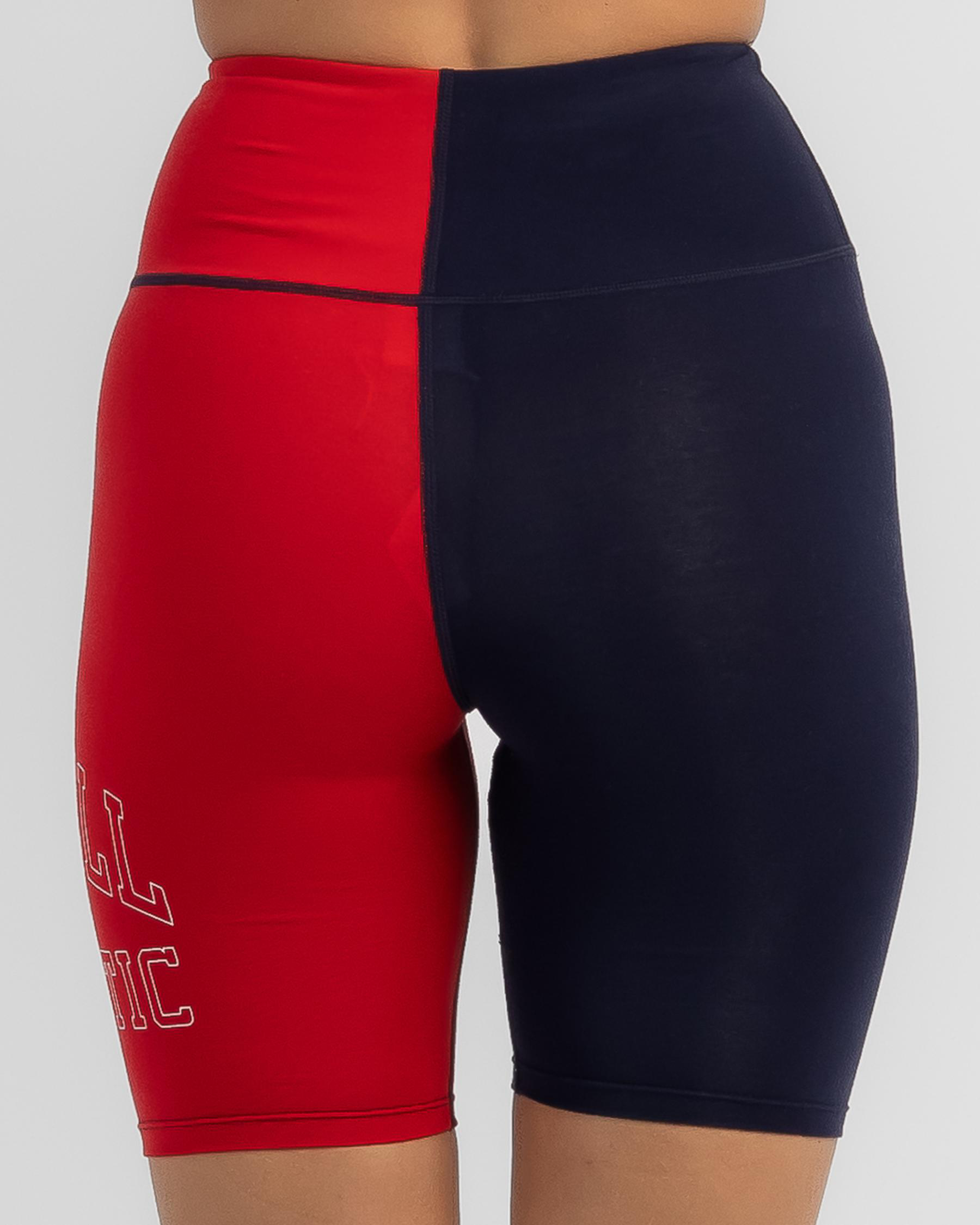 Shop Russell Athletic Two Tone Bike Shorts In Red Fast Shipping