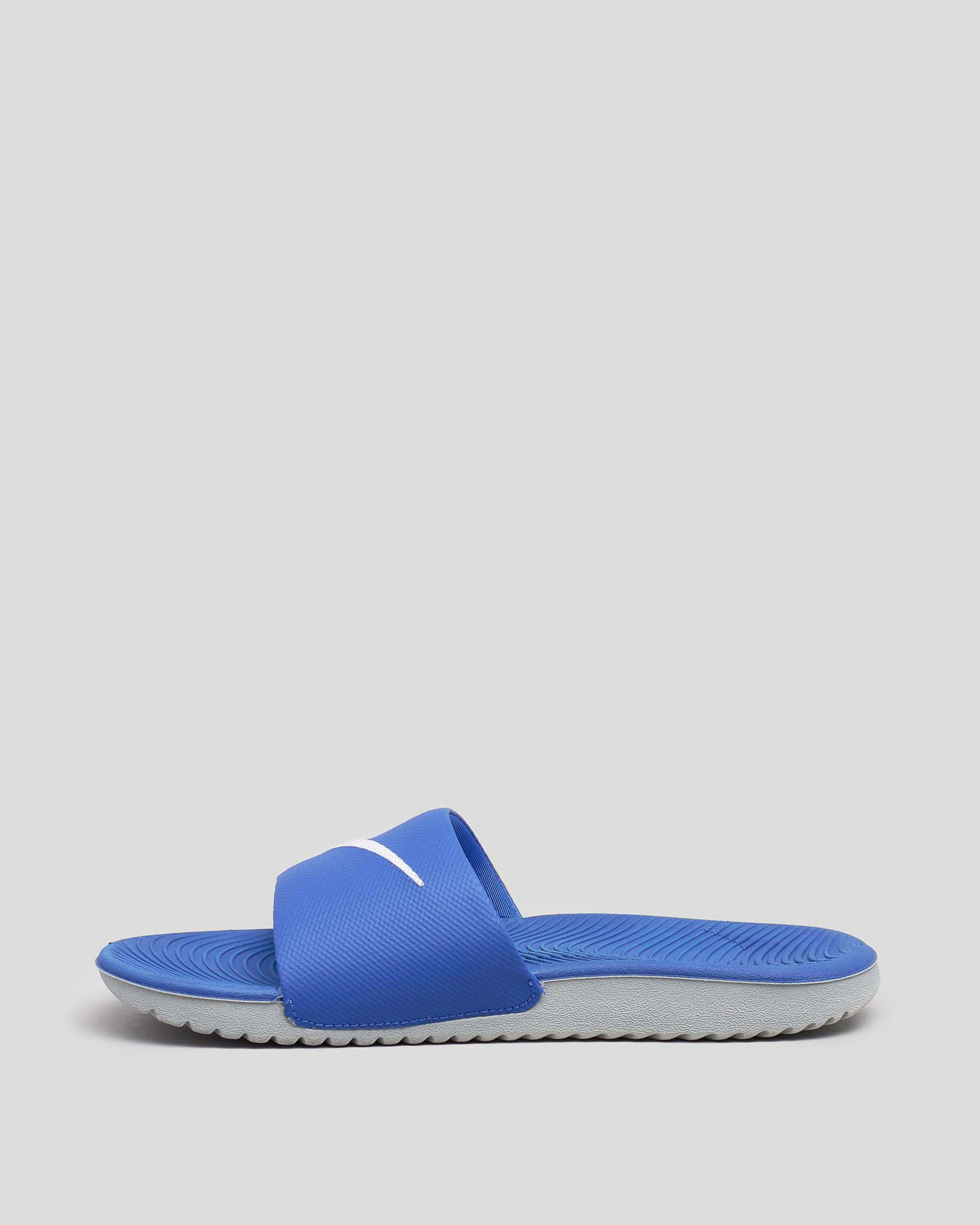 Nike Boys' Kawa Slides In Hyper Cobalt/white - Fast Shipping & Easy ...