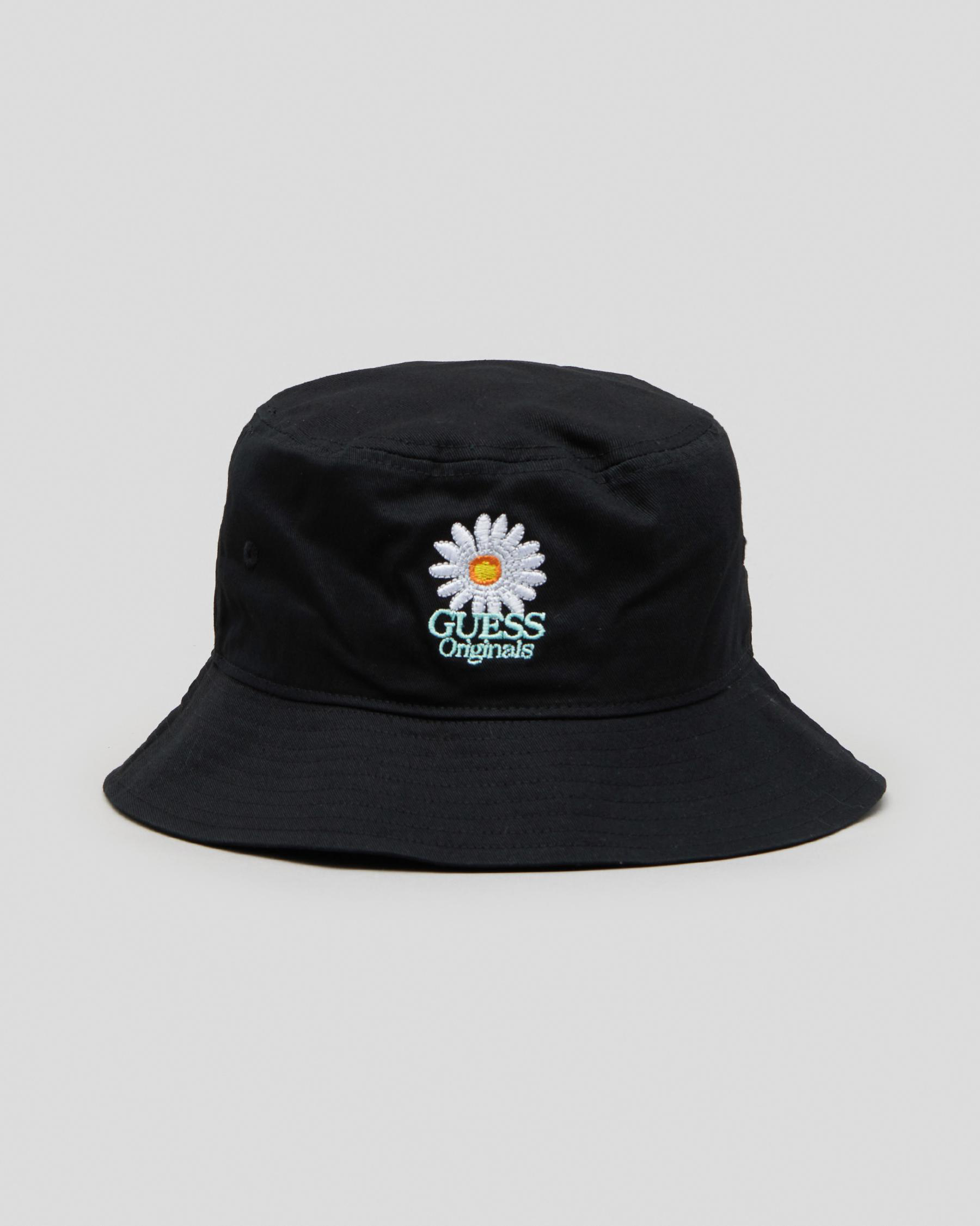 GUESS Go Daisy Bucket Hat In Jet Black 