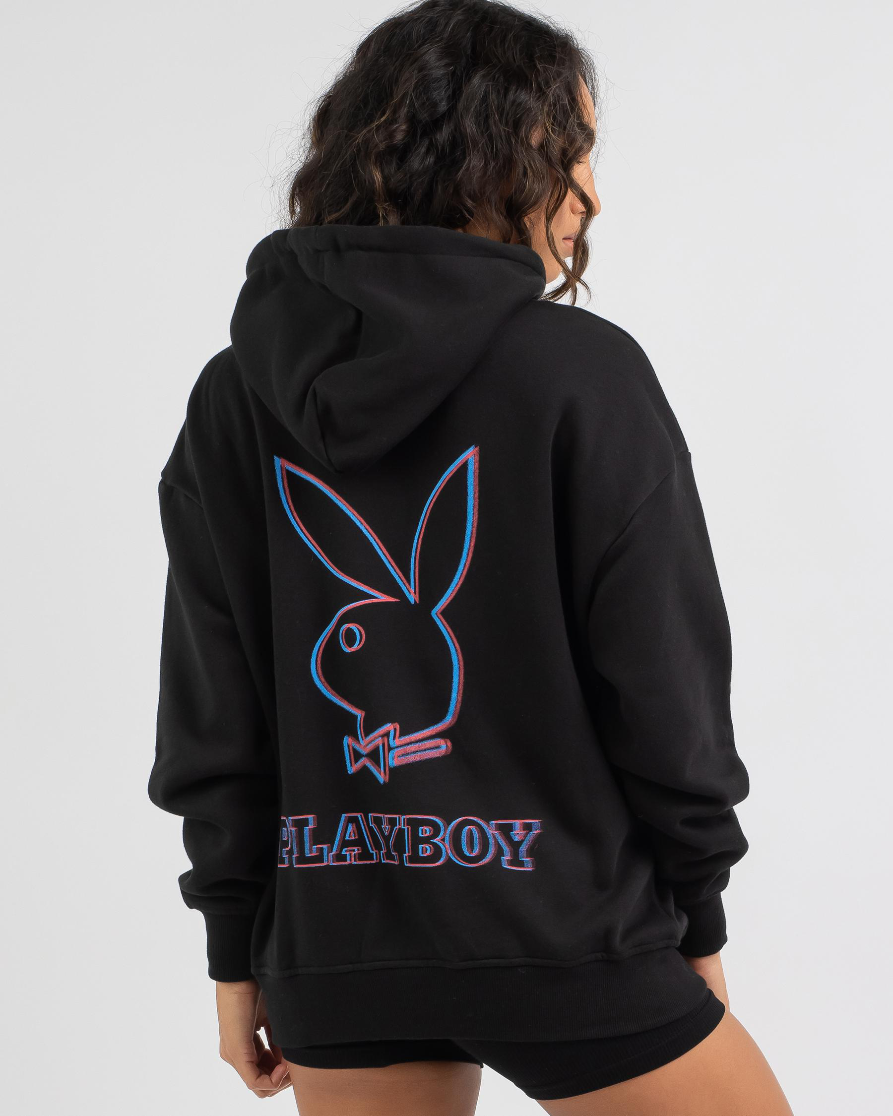 Shop Playboy 3D Bunny Hoodie In Black Fast Shipping & Easy Returns