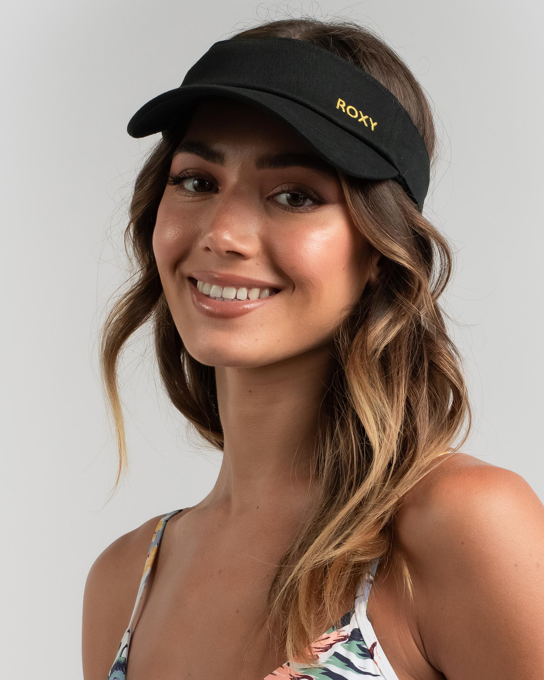 Shop Roxy Kind Of Beautiful Visor In Anthracite Fast Shipping & Easy