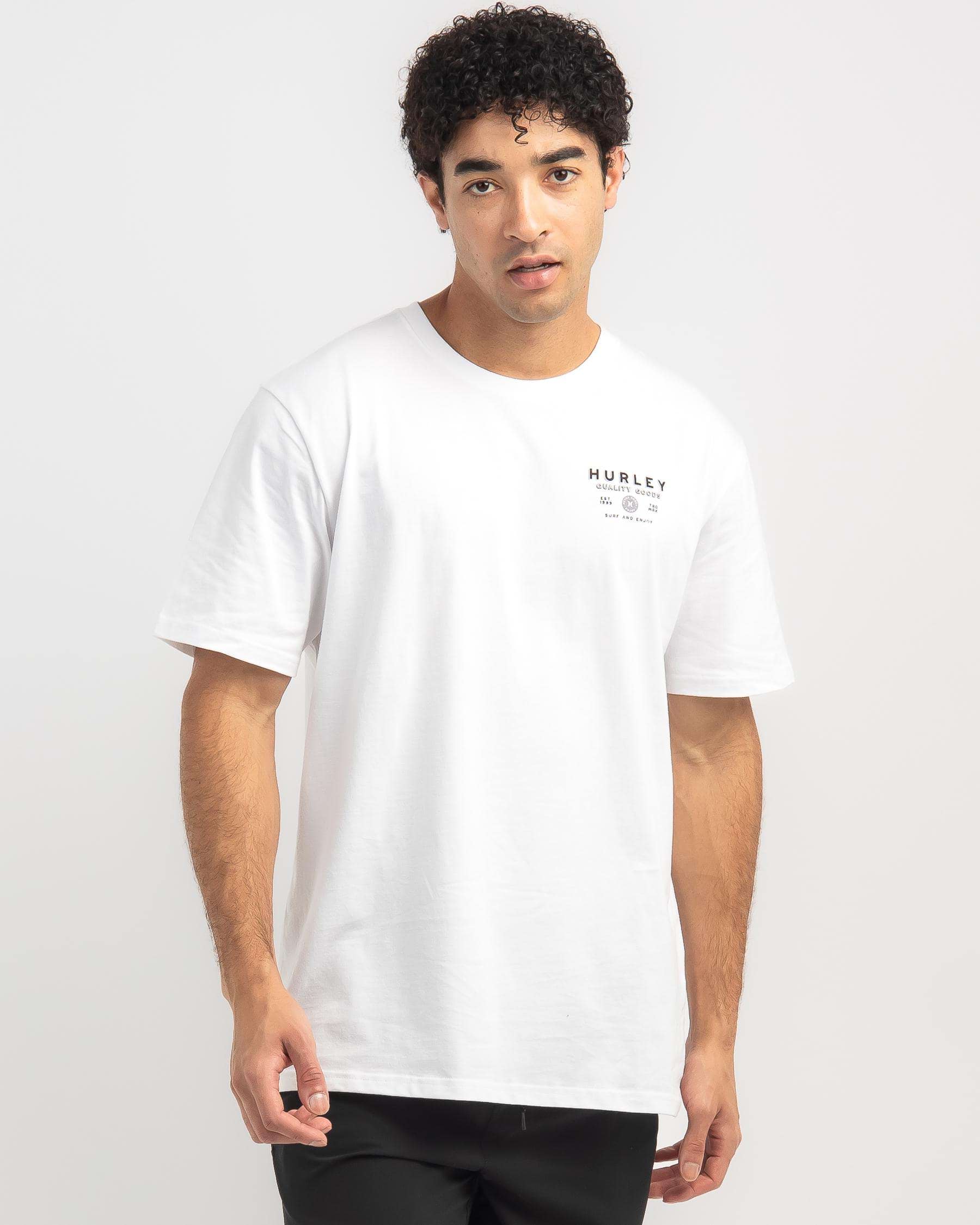 Hurley Pressed T-Shirt In White - Fast Shipping & Easy Returns - City ...