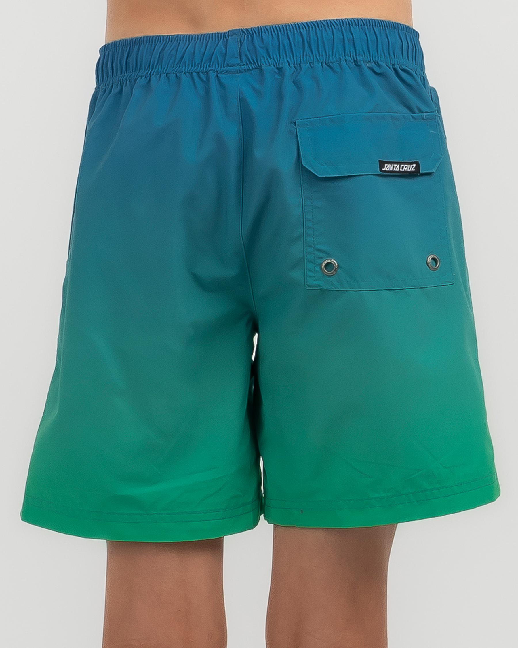 Shop Santa Cruz Boys' Burst Oval Dot Board Shorts In Blue Tie Dye