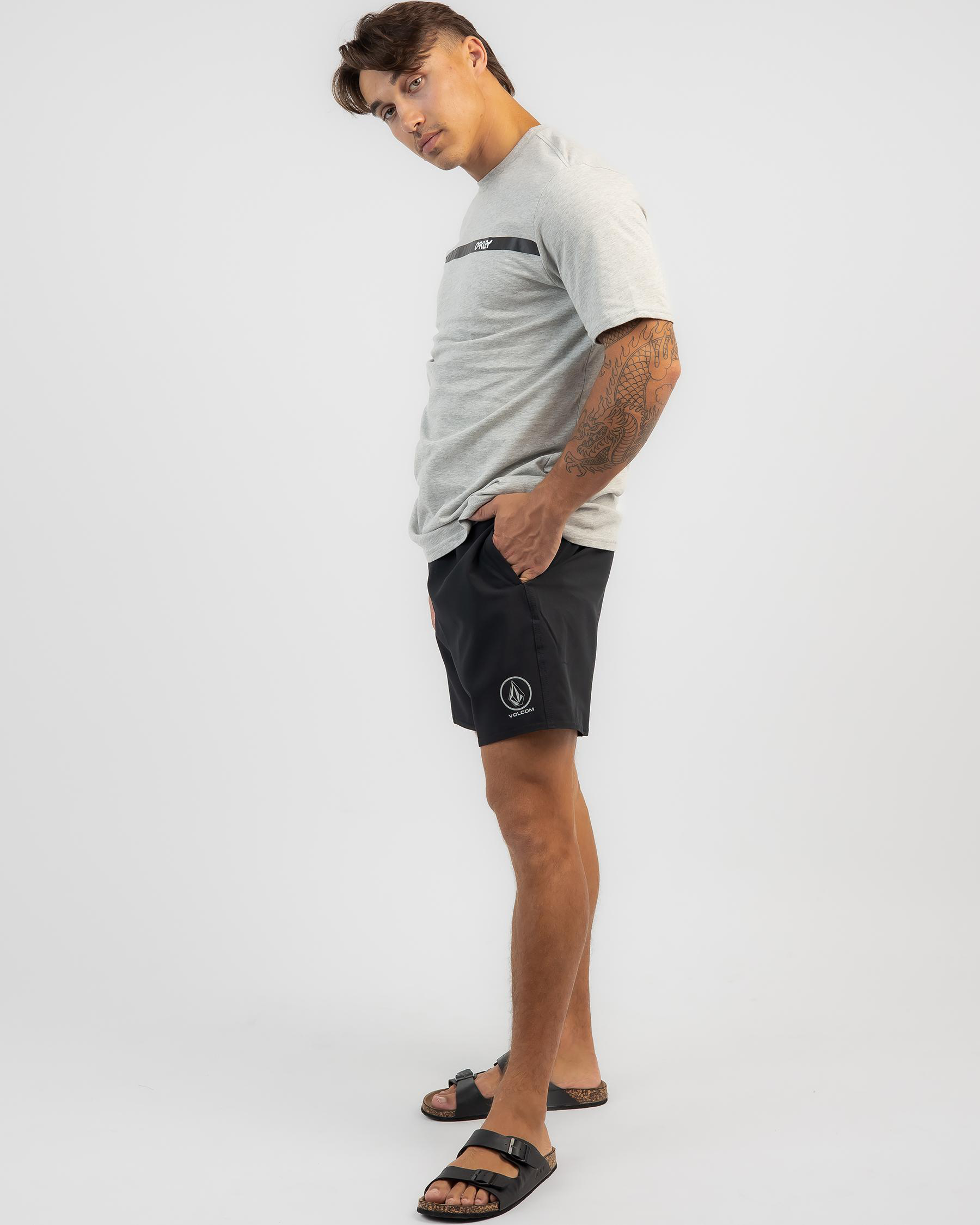 Shop Manic Elastic Waist Board Shorts In Black Fast Shipping & Easy Returns City