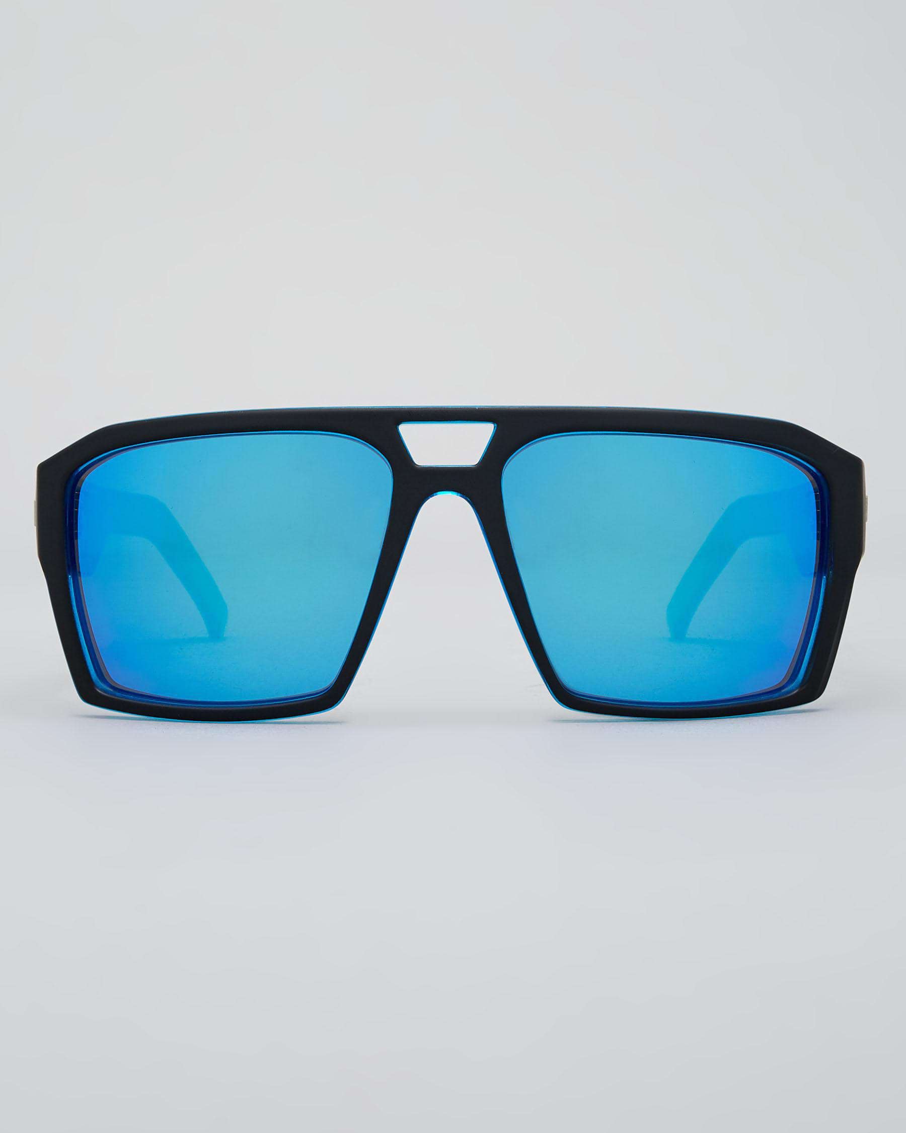 Shop Unit Vault Polarized Sunglasses In Matte Black/blue - Fast ...
