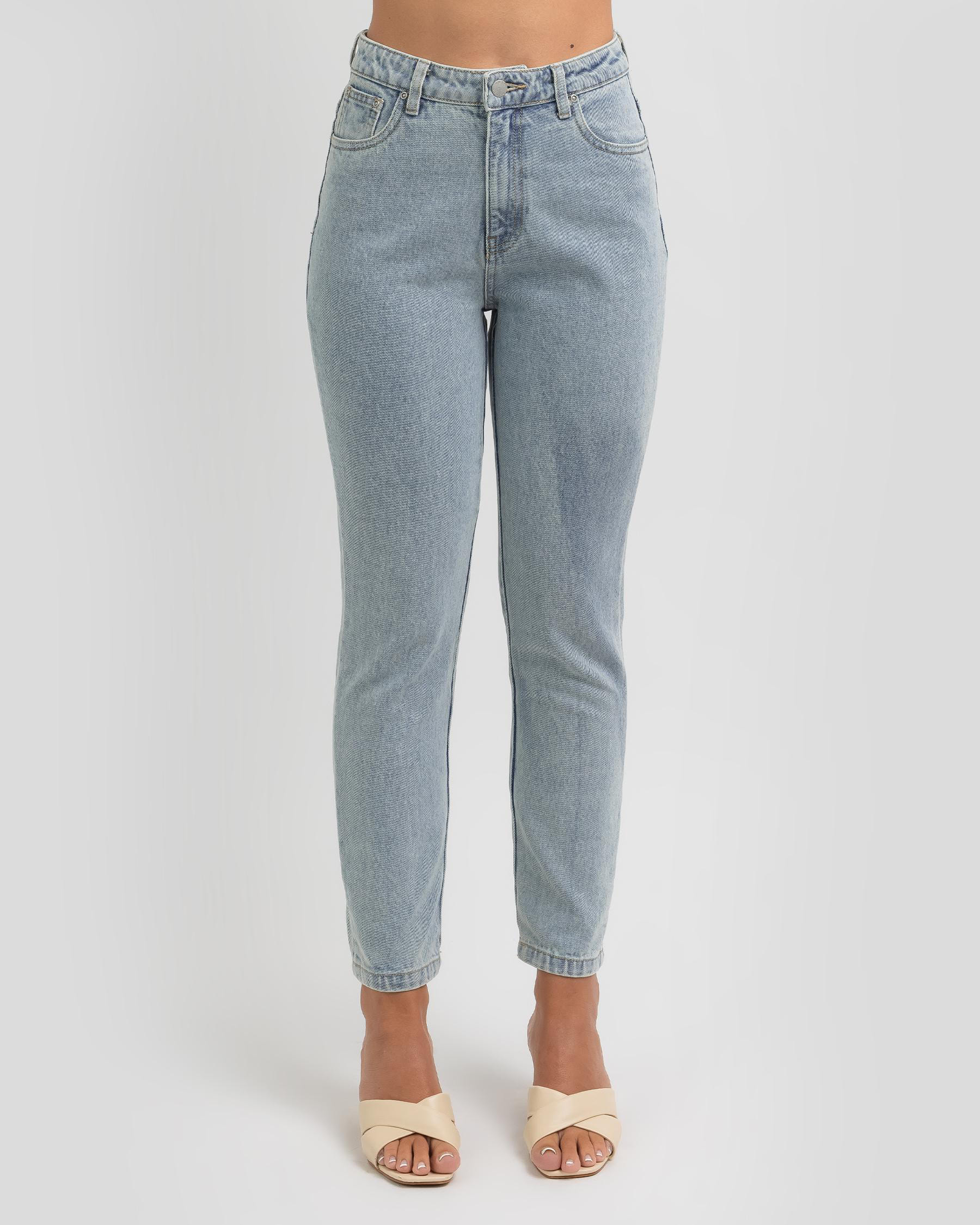 Rusty High Rise Straight Jeans In Sky Blue - FREE* Shipping & Easy ...