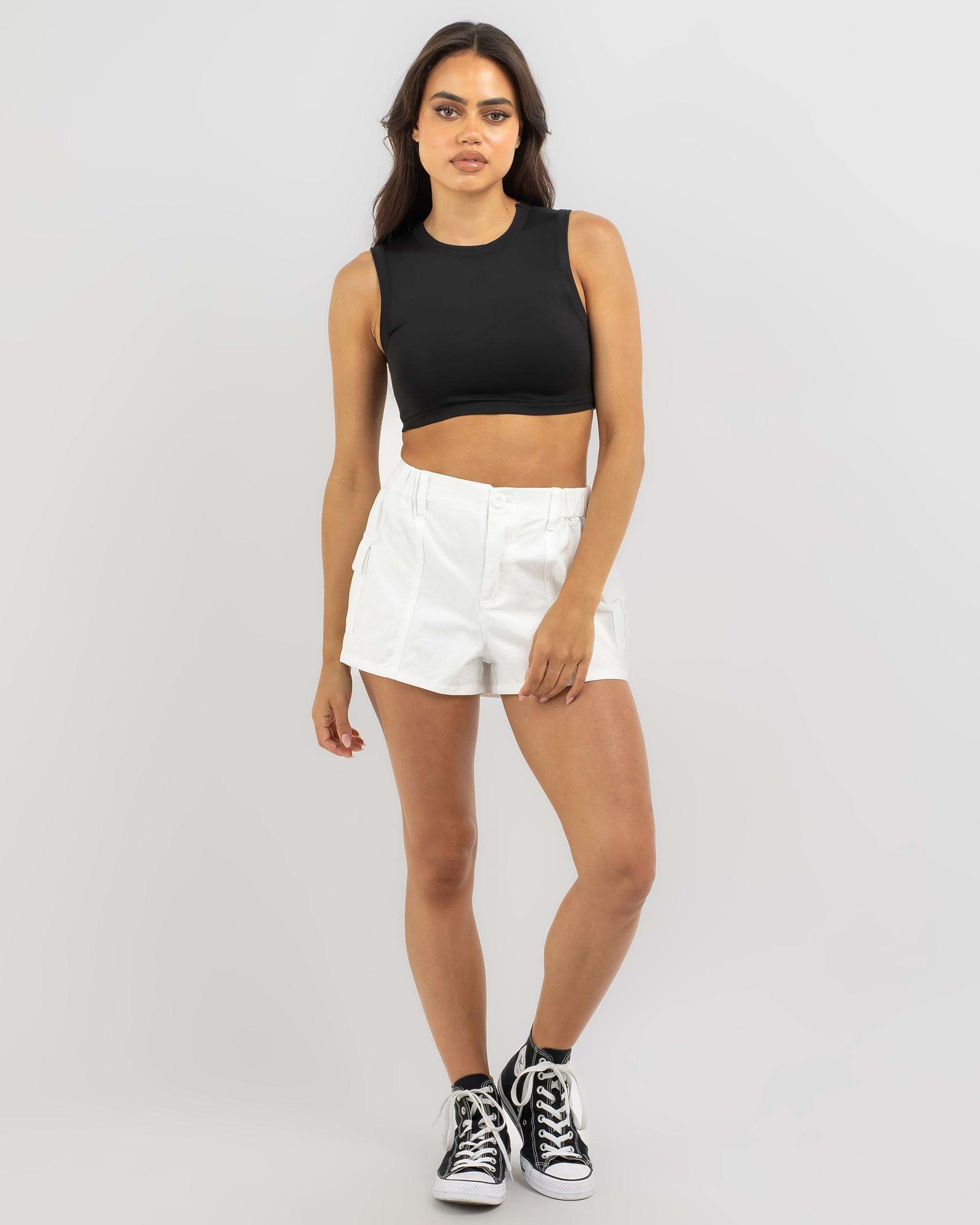 Ava And Ever Chicago High Neck Crop Top In Black - Fast Shipping & Easy ...
