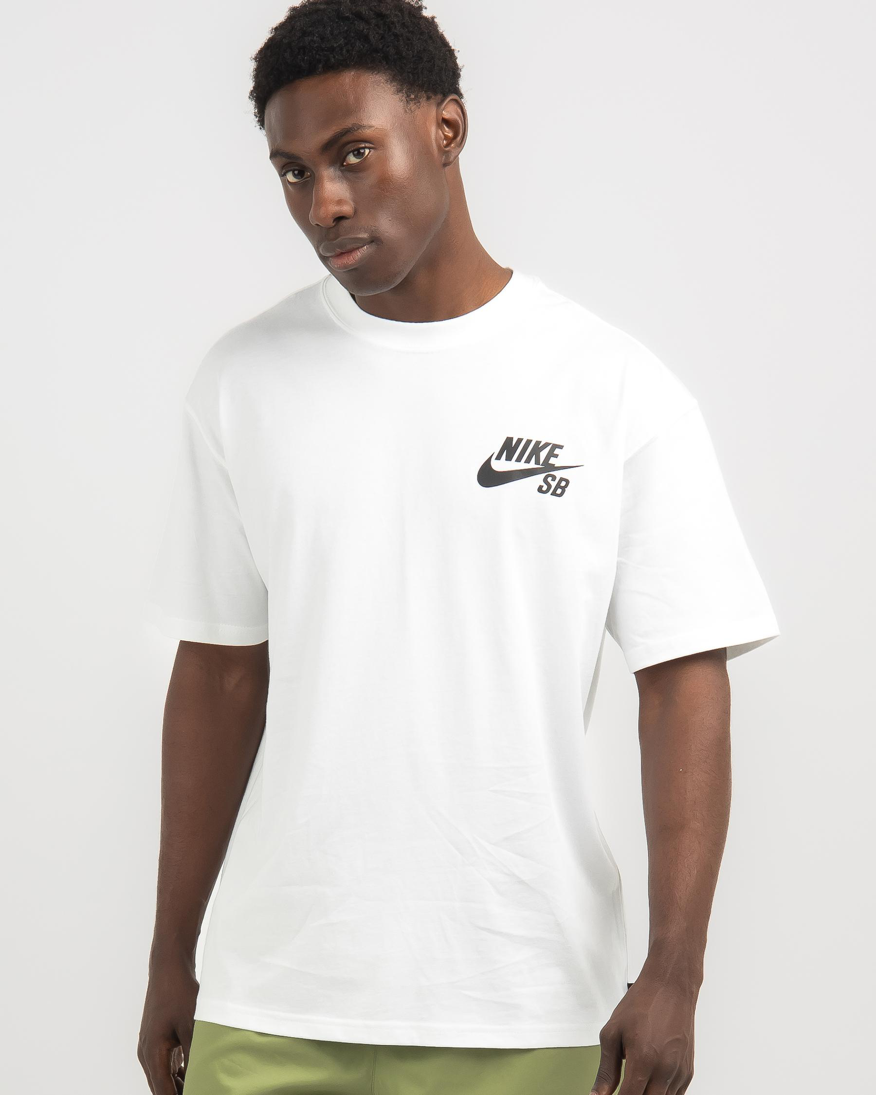Nike M NK SB Logo T-Shirt In White/black - Fast Shipping & Easy Returns ...