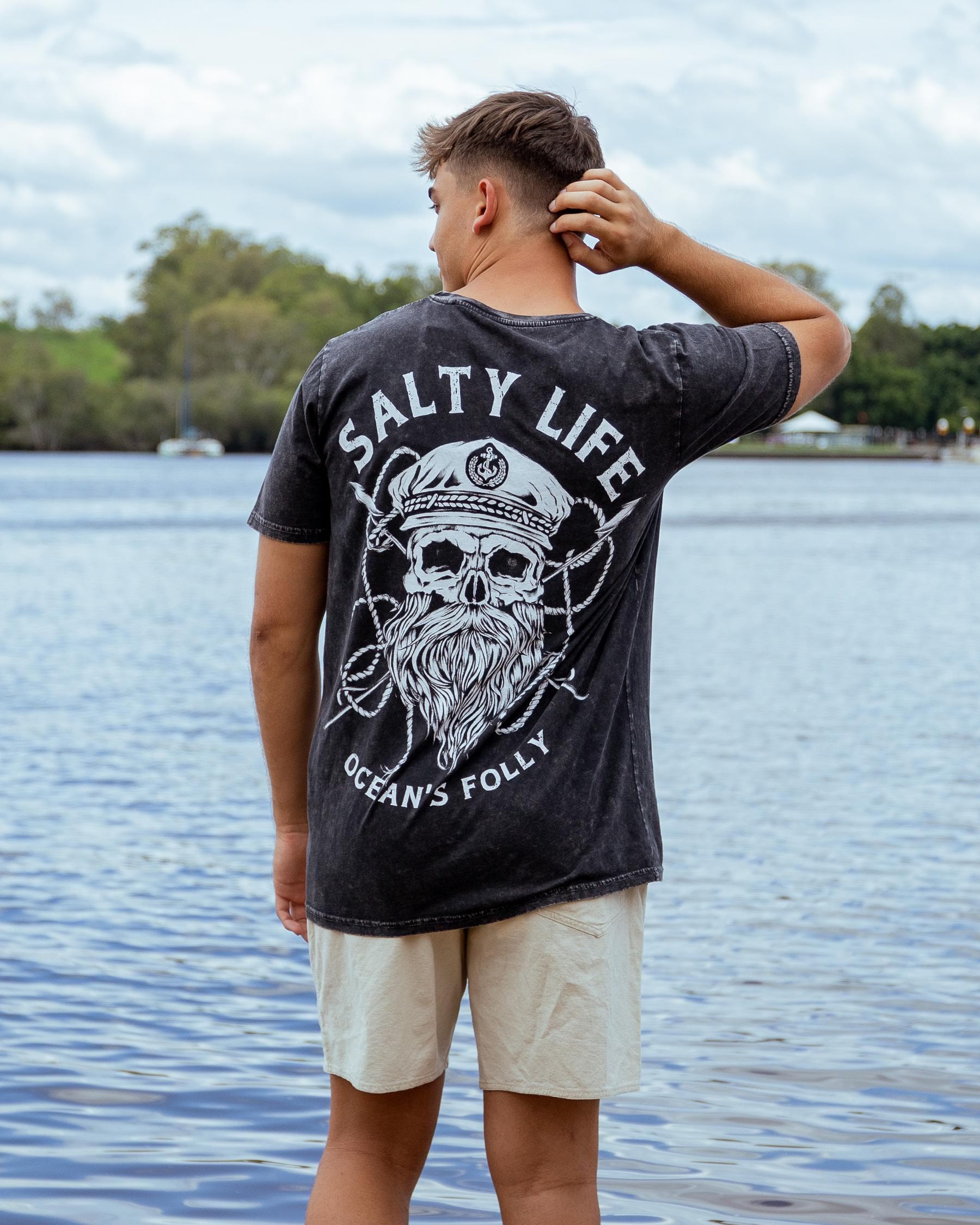 Salty Life Black Beard 3.0 T-Shirt In Black Acid - FREE* Shipping & Easy  Returns - City Beach United States