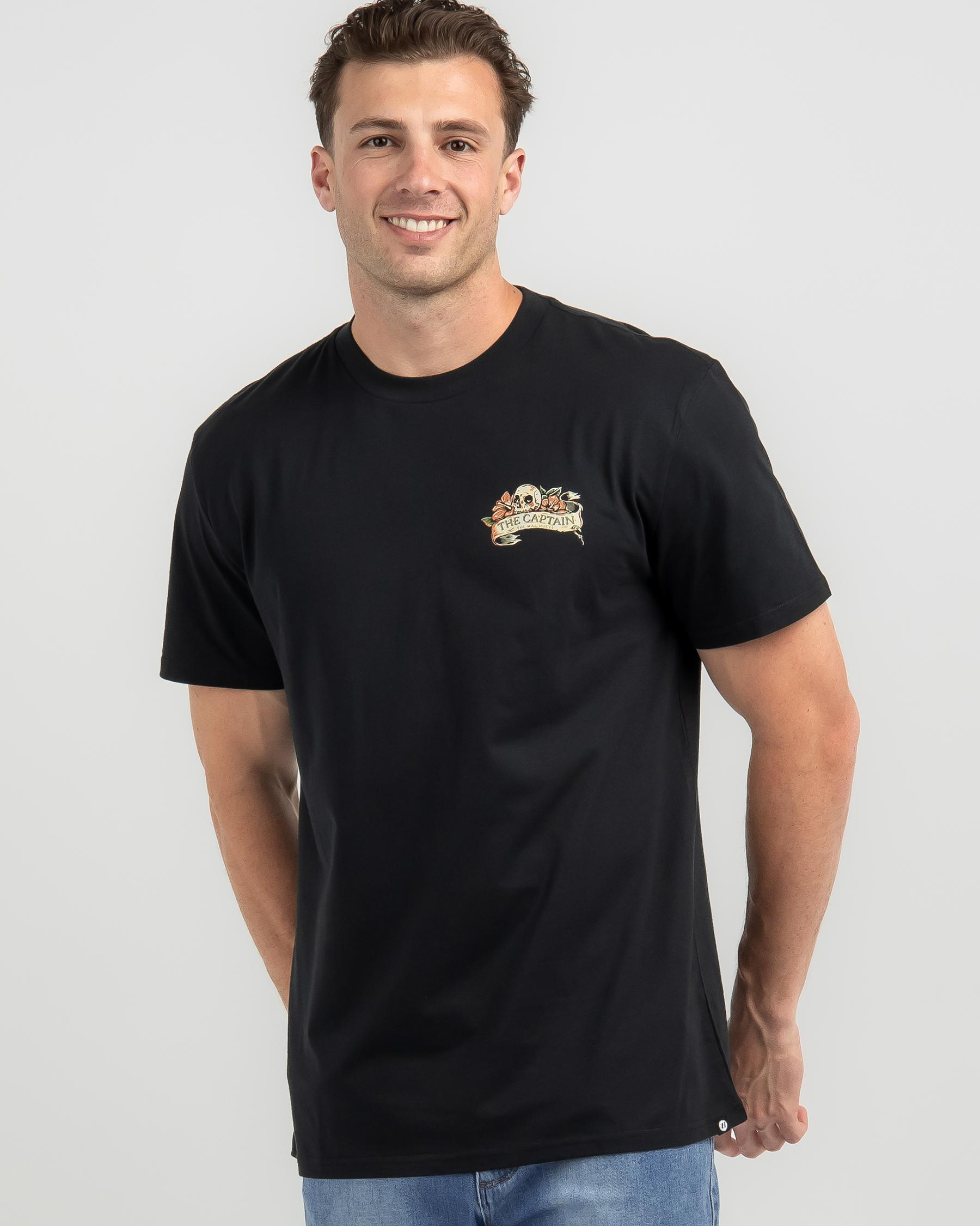 Shop The Mad Hueys Compass Captain T-Shirt In Black - Fast Shipping ...