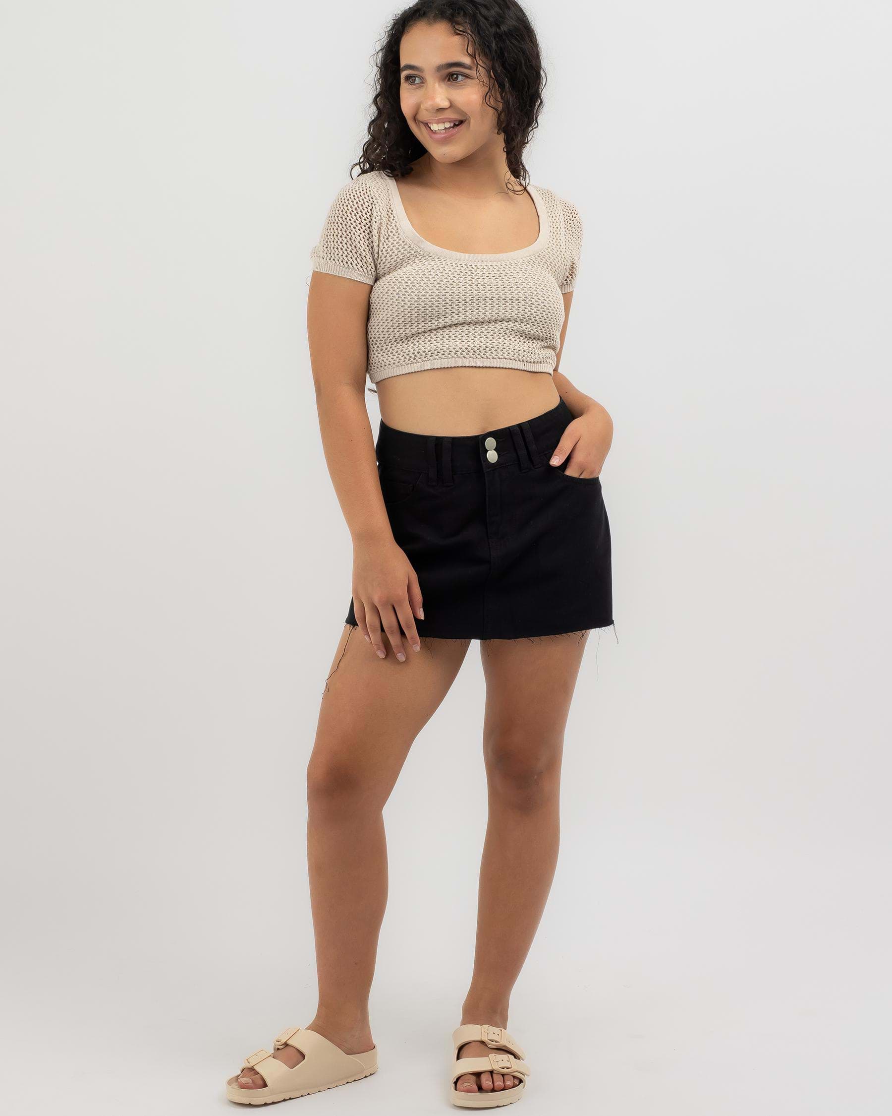 Shop Ava And Ever Girls' Ollie Skort In Black - Fast Shipping & Easy ...