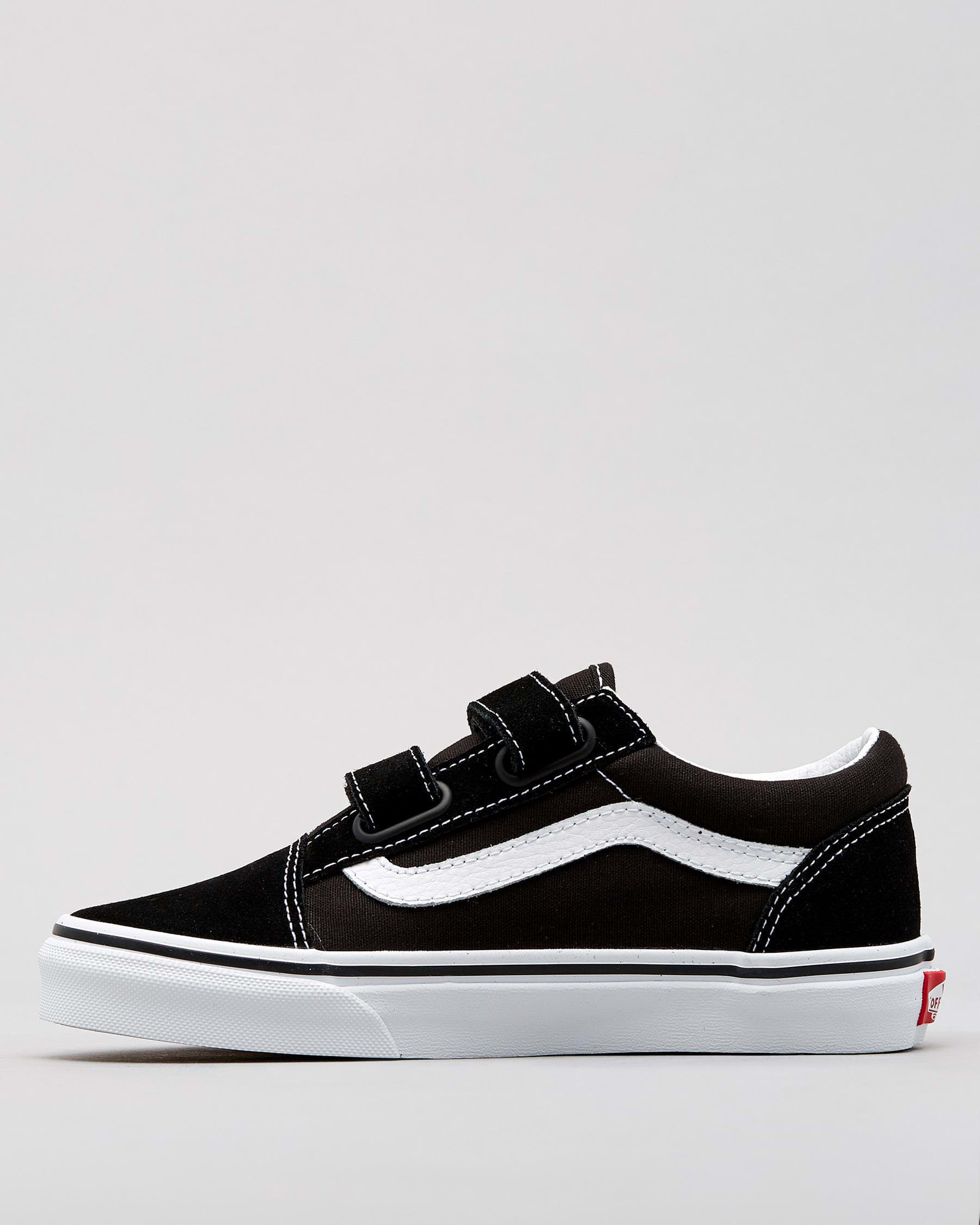 Vans Boys' Old Skool V Shoes In Black/true White - Fast Shipping & Easy ...
