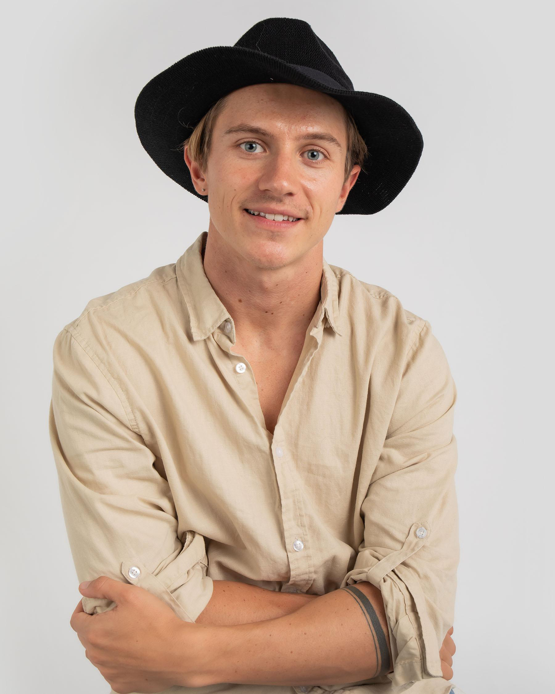 Brixton Messer Knit Fedora In Black 