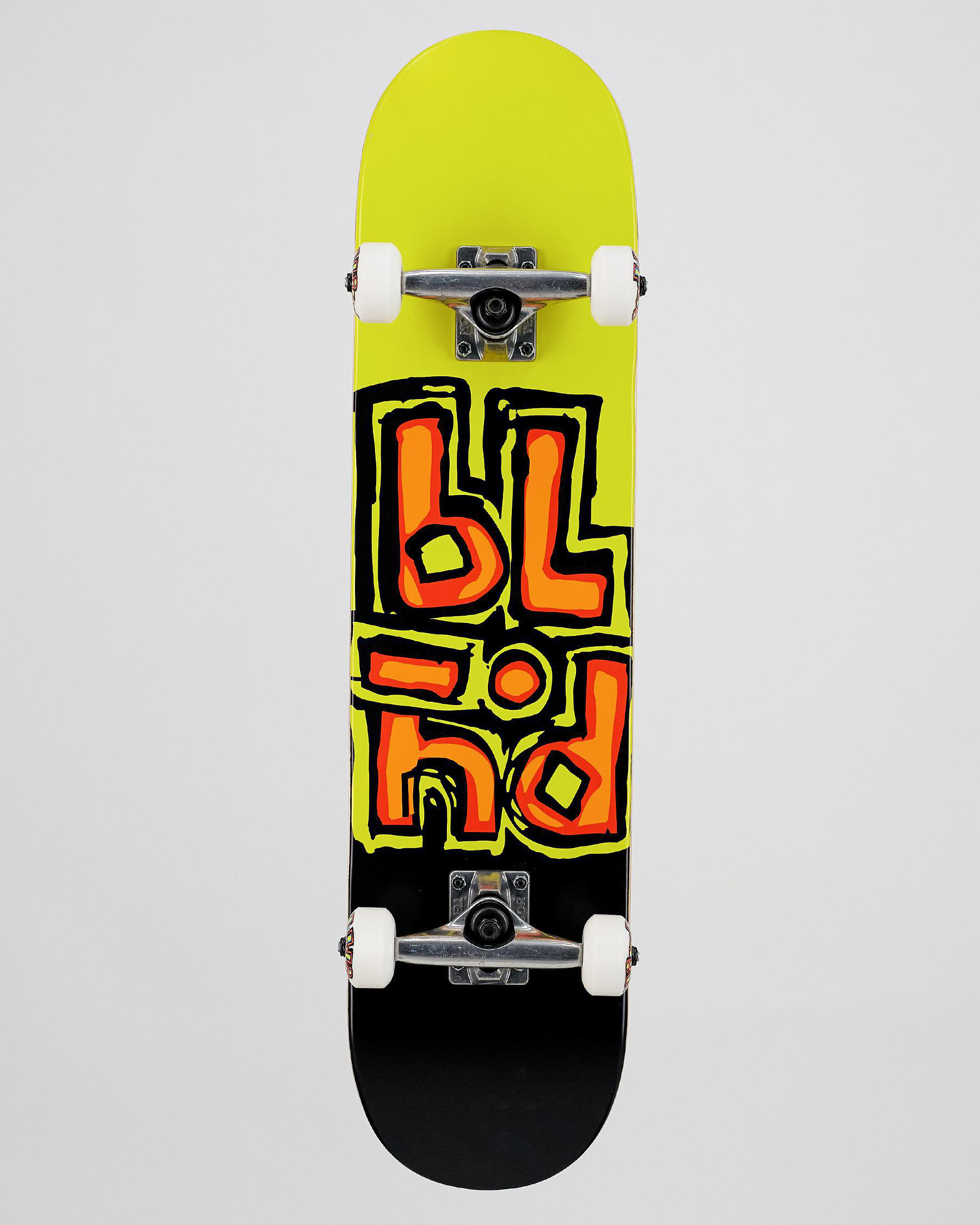 Shop Blind OG Stacked 7.5" Complete Skateboard In Black/ Yellow Fast