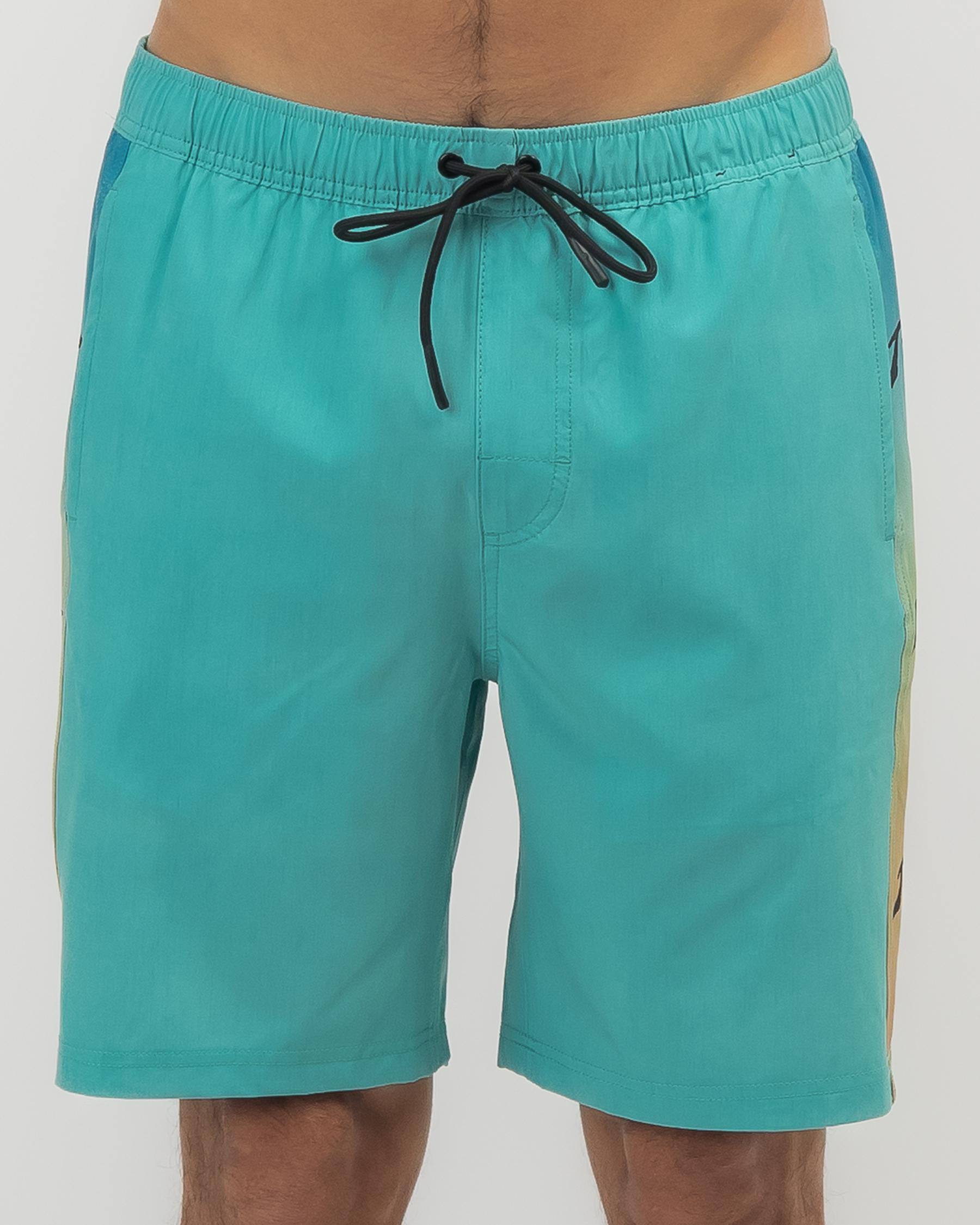 Shop Rusty Before Crowds Elastic Board Shorts In Sea Spray Fast