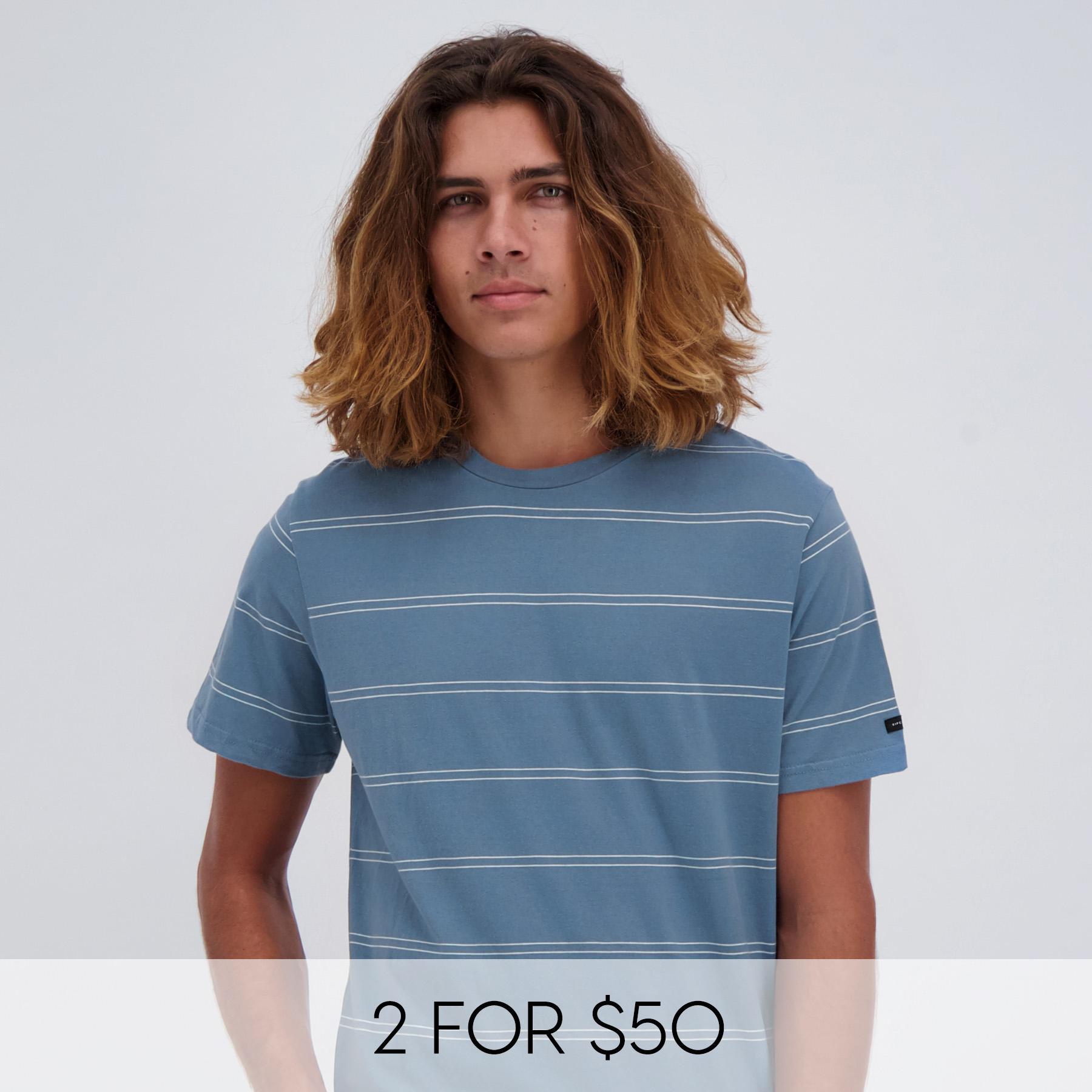 Rip Curl Mens Plain Stripe Hooded Tee main image 1