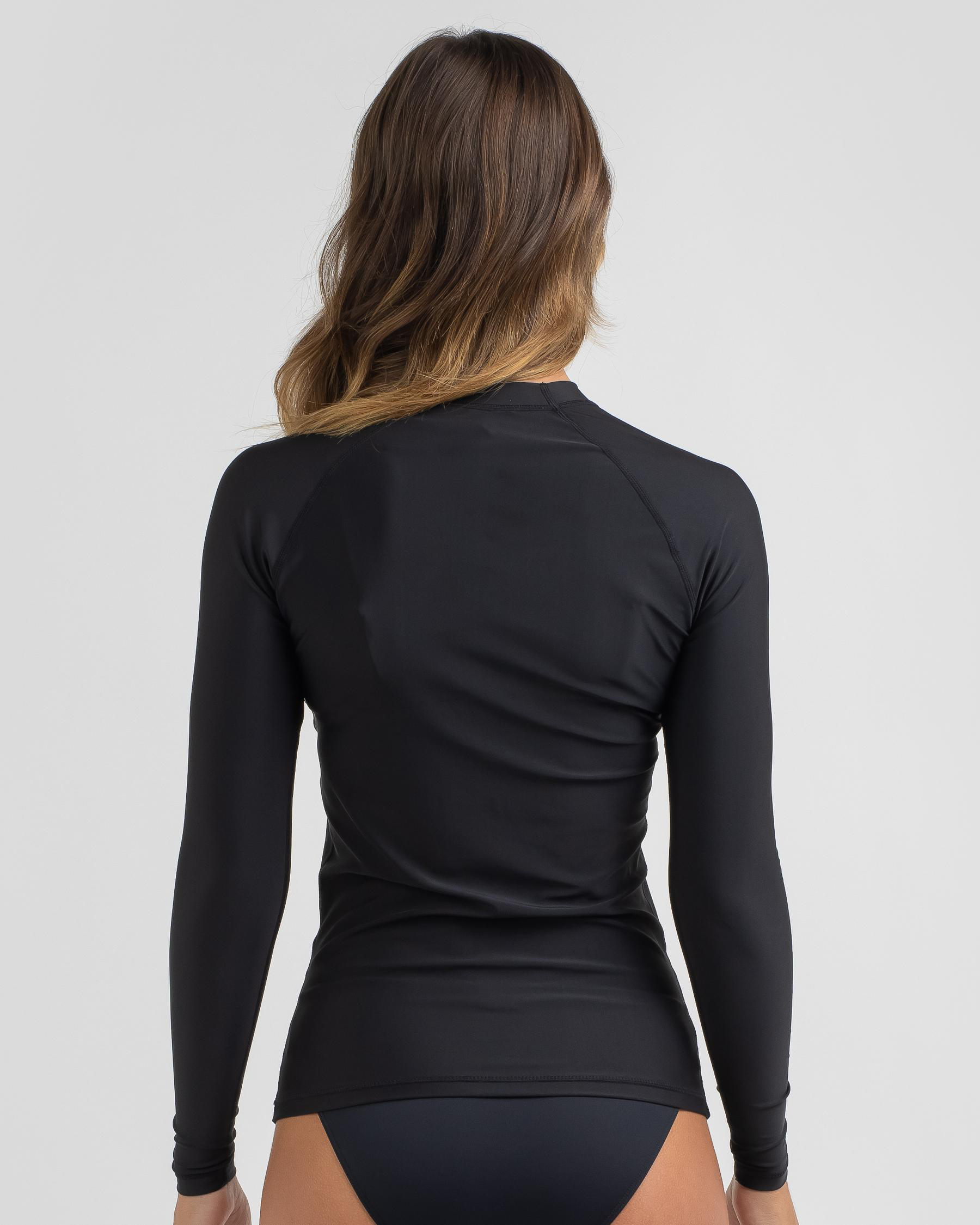 Shop Billabong Serenity Long Sleeve Rash Vest In Black Fast Shipping