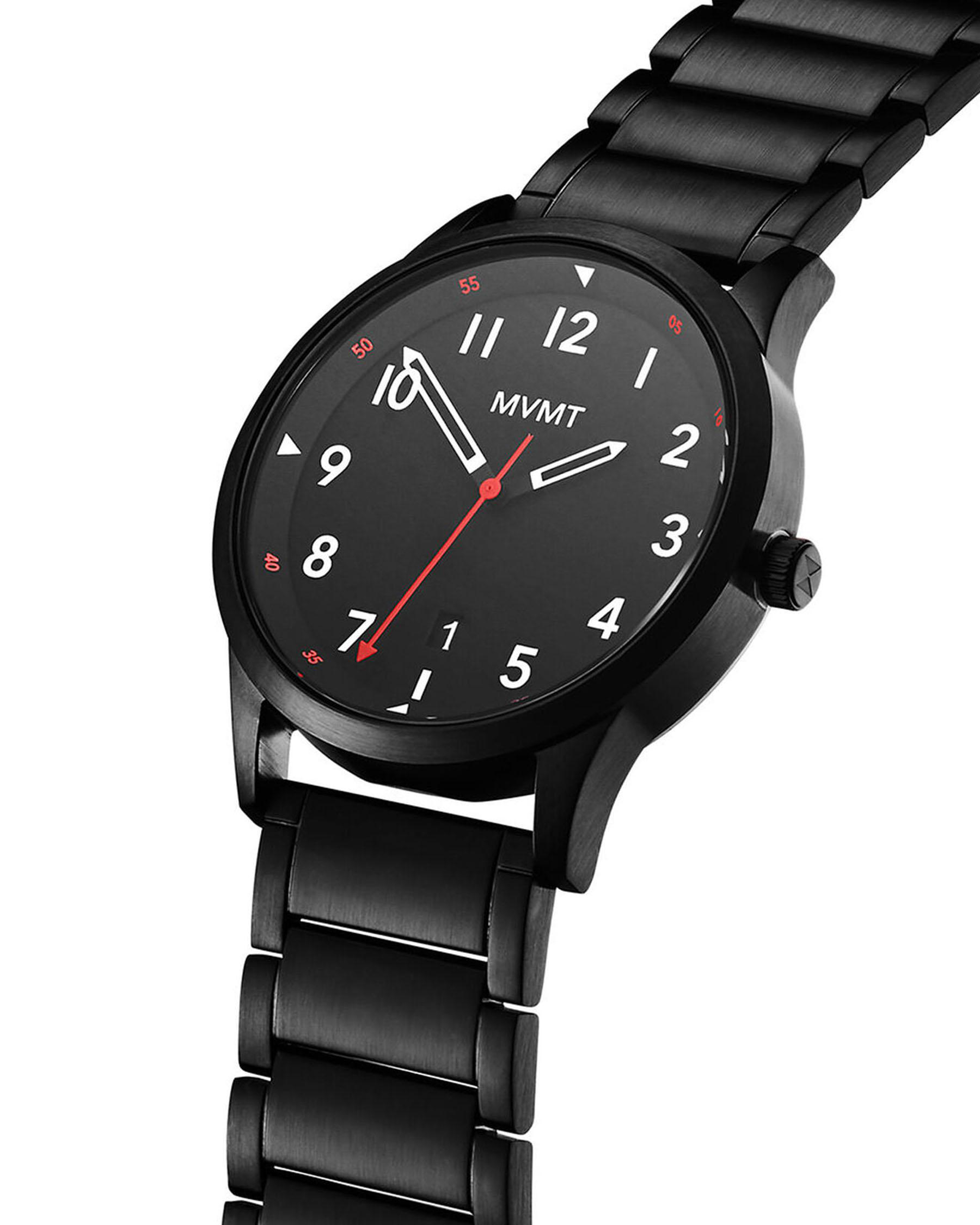Shop Mvmt Watches Field Stainless Steel Watch In Black/ Black Fast
