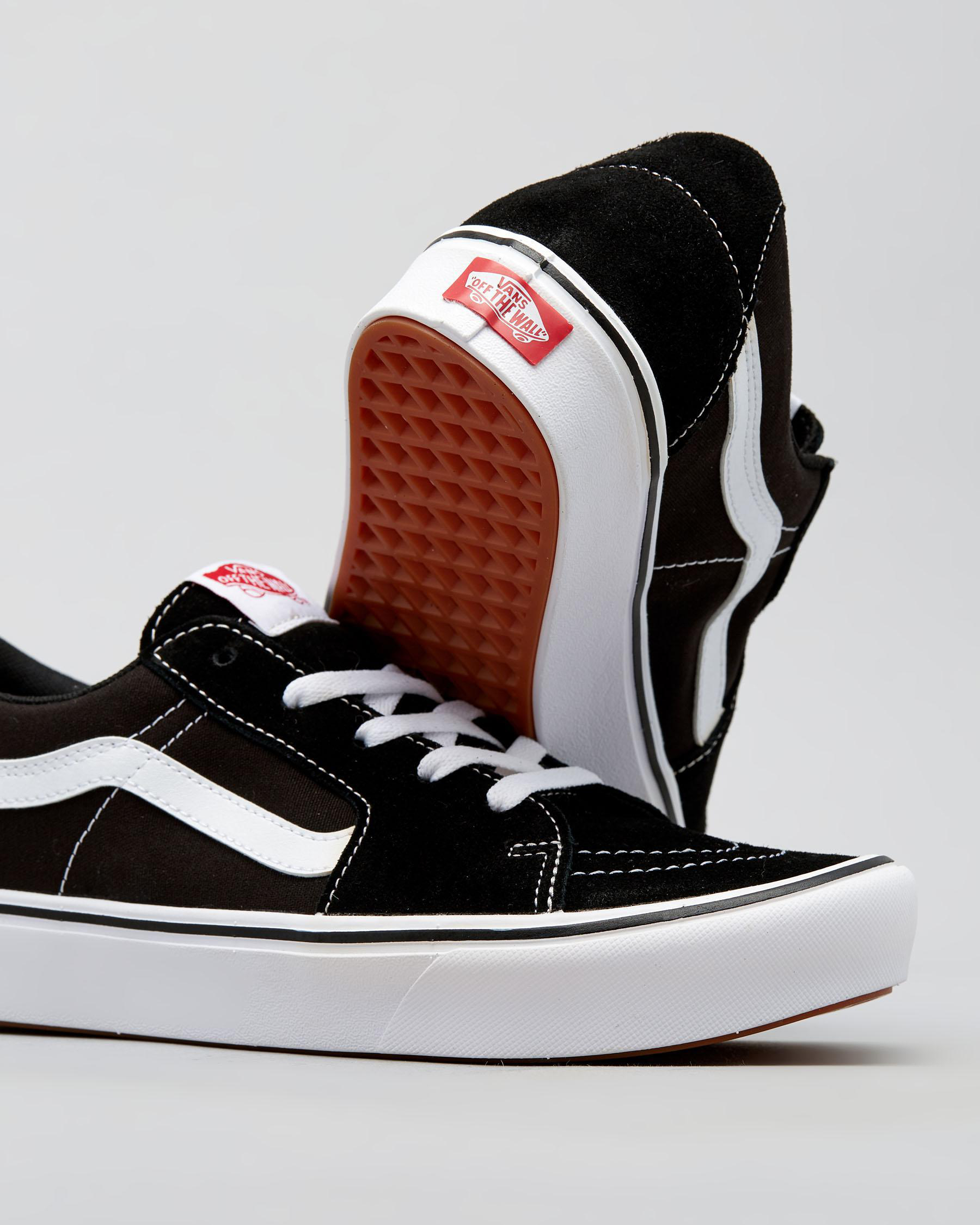 Vans Comfy Cush Sk8Low Shoes In (Classic) Black/true White Fast