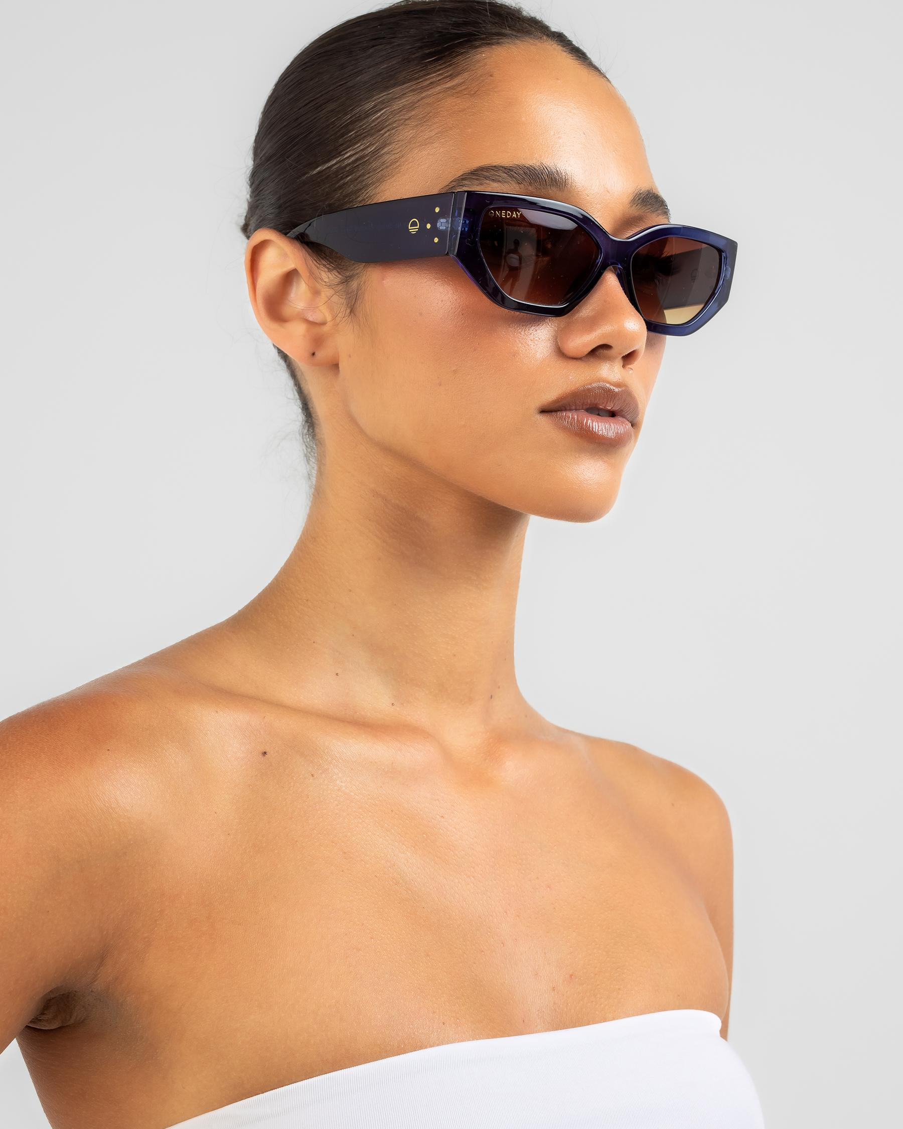 Shop ONEDAY No Strings Attached Sunglasses In Blue/brown Fast