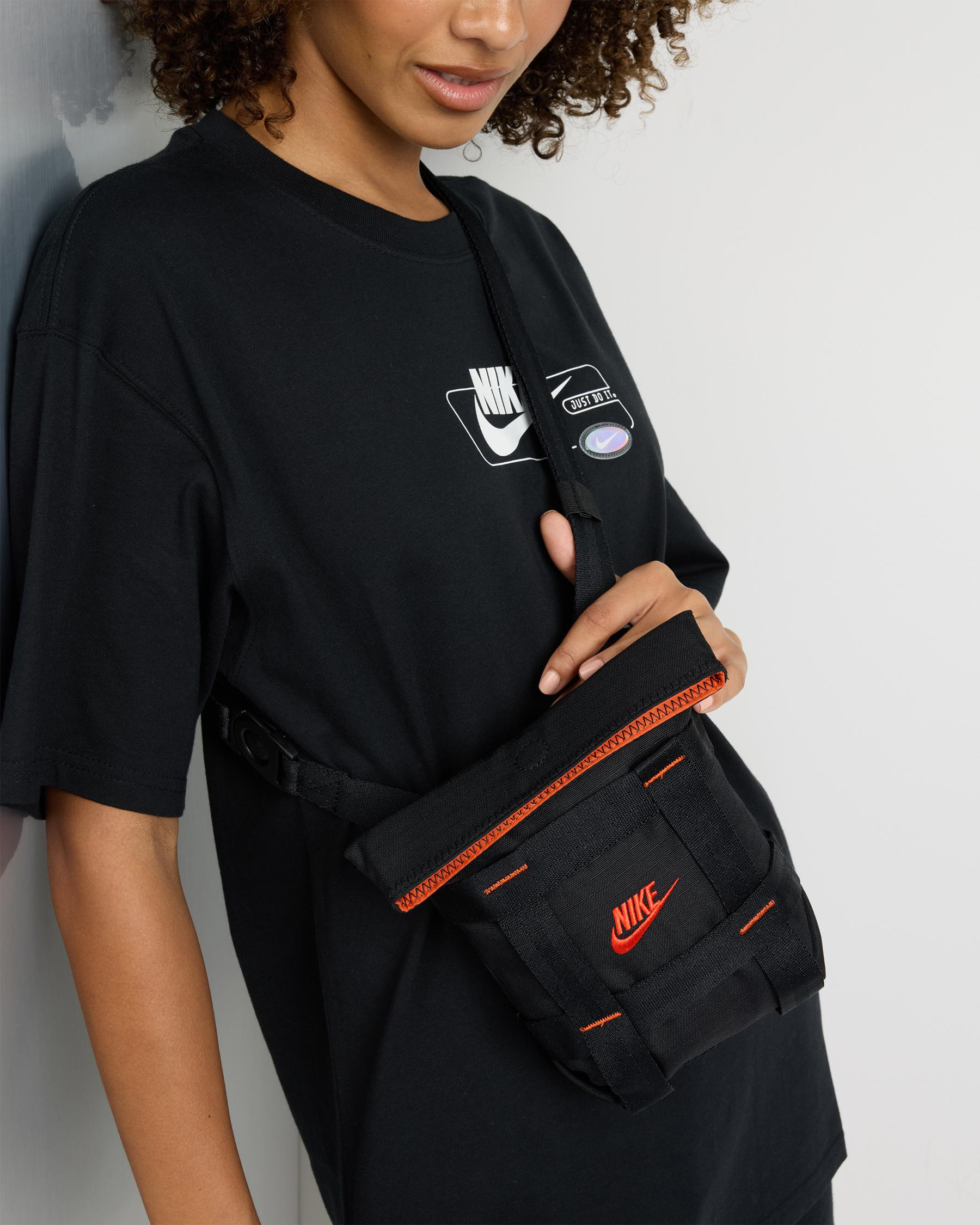Nike Sportswear Crossbody Bag In Black/orange FREE* Shipping & Easy