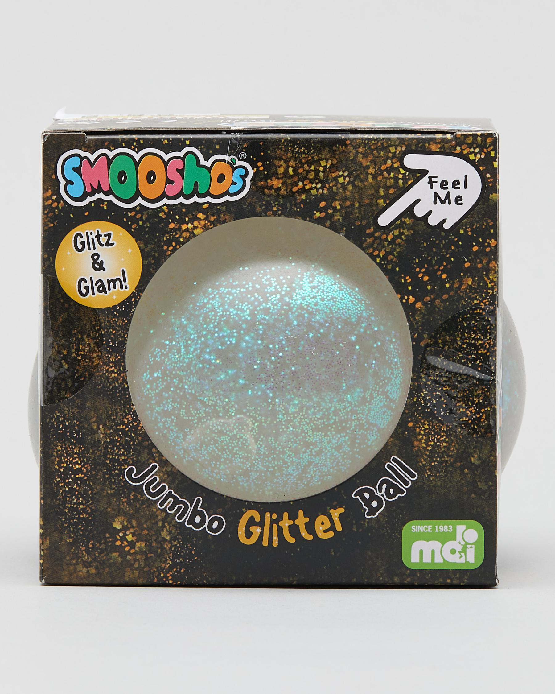 Get It Now Jumbo Smoosho Glitter Ball Toy In White Fast Shipping