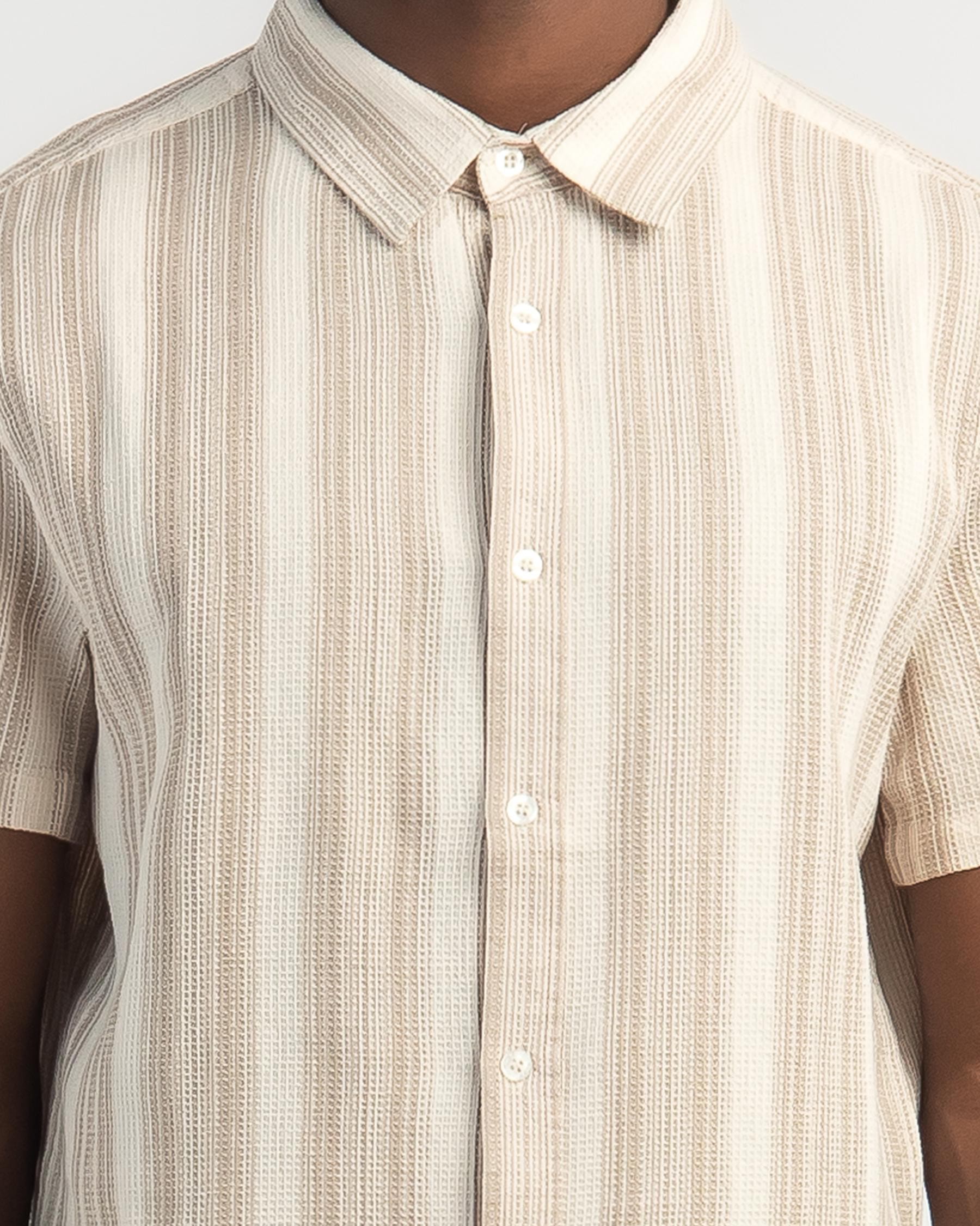 Lucid Bordered Short Sleeve Shirt In Tan - Fast Shipping & Easy Returns ...
