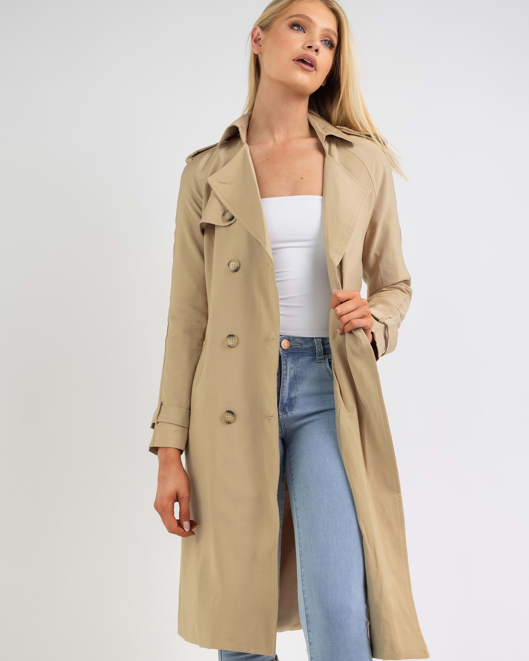 Shop Ava And Ever Archibald Trench Coat In Camel - Fast Shipping & Easy ...