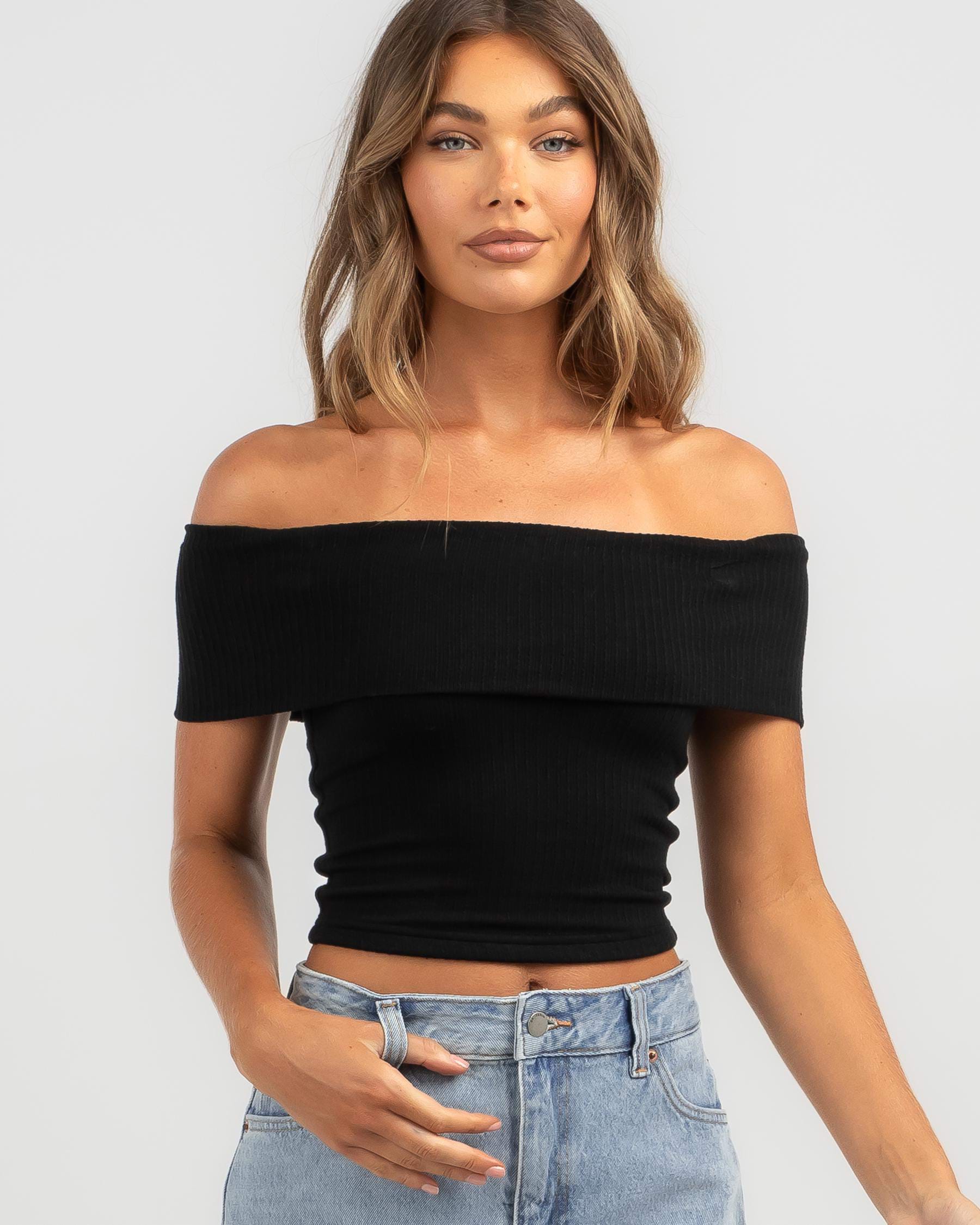 Shop Ava And Ever Cassie Off Shoulder Top In Black - Fast Shipping ...