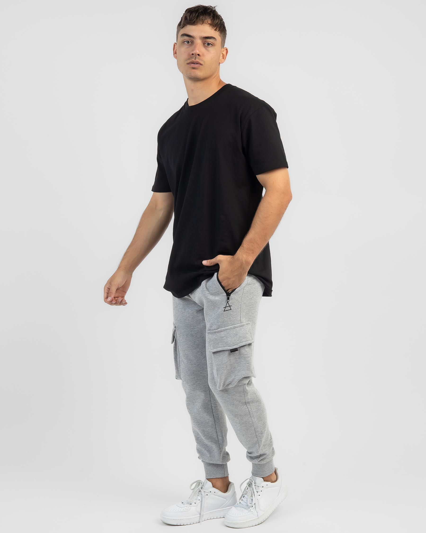 Lucid Cargo Track Pants In Light Grey Marle - Fast Shipping & Easy ...