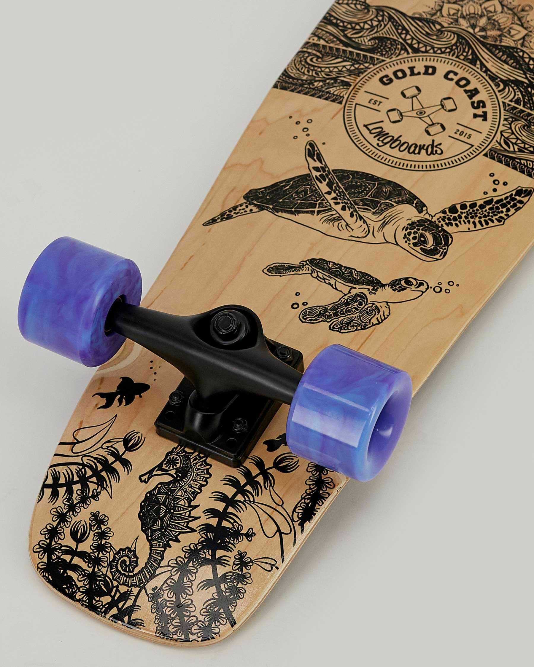 Gold Coast Longboards Majestic 28" Cruiser Skateboard In Natural/black/blue Fast Shipping