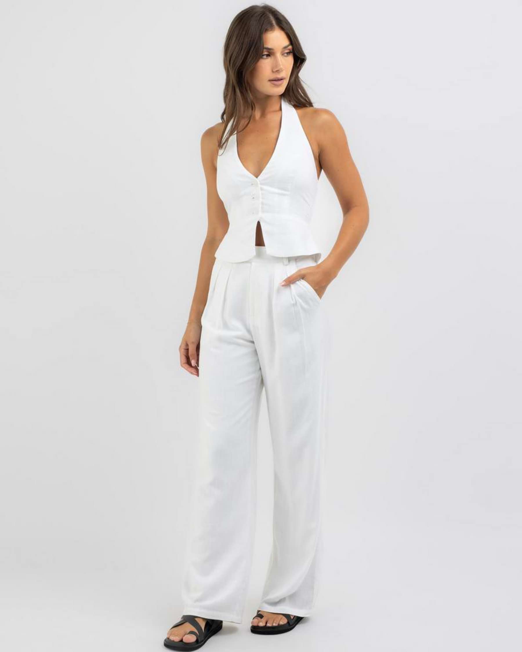 Shop Mooloola Vanessa Pants In White - Fast Shipping & Easy Returns ...