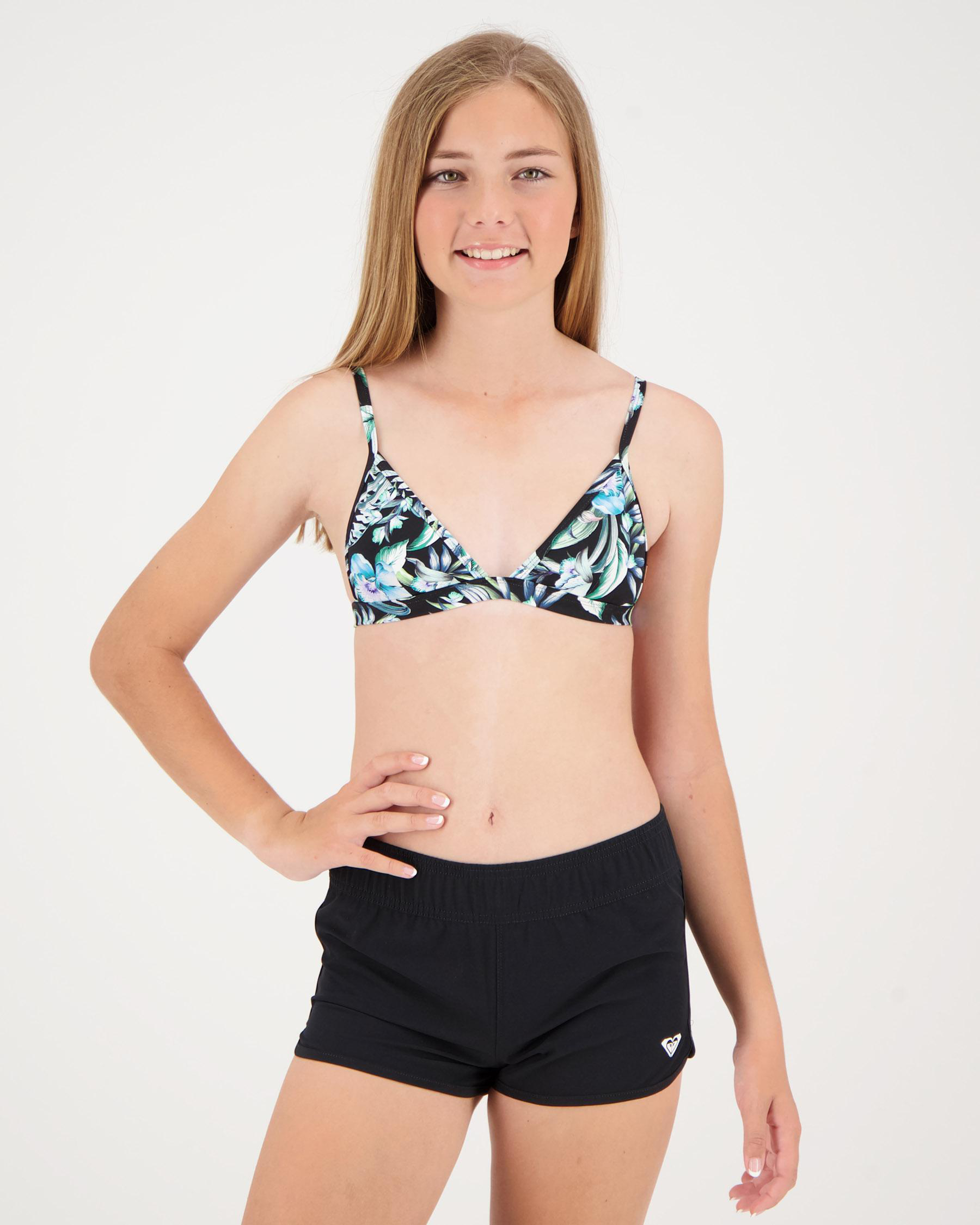 Roxy Girls' Shore Board Shorts In Anthracite Fast Shipping & Easy