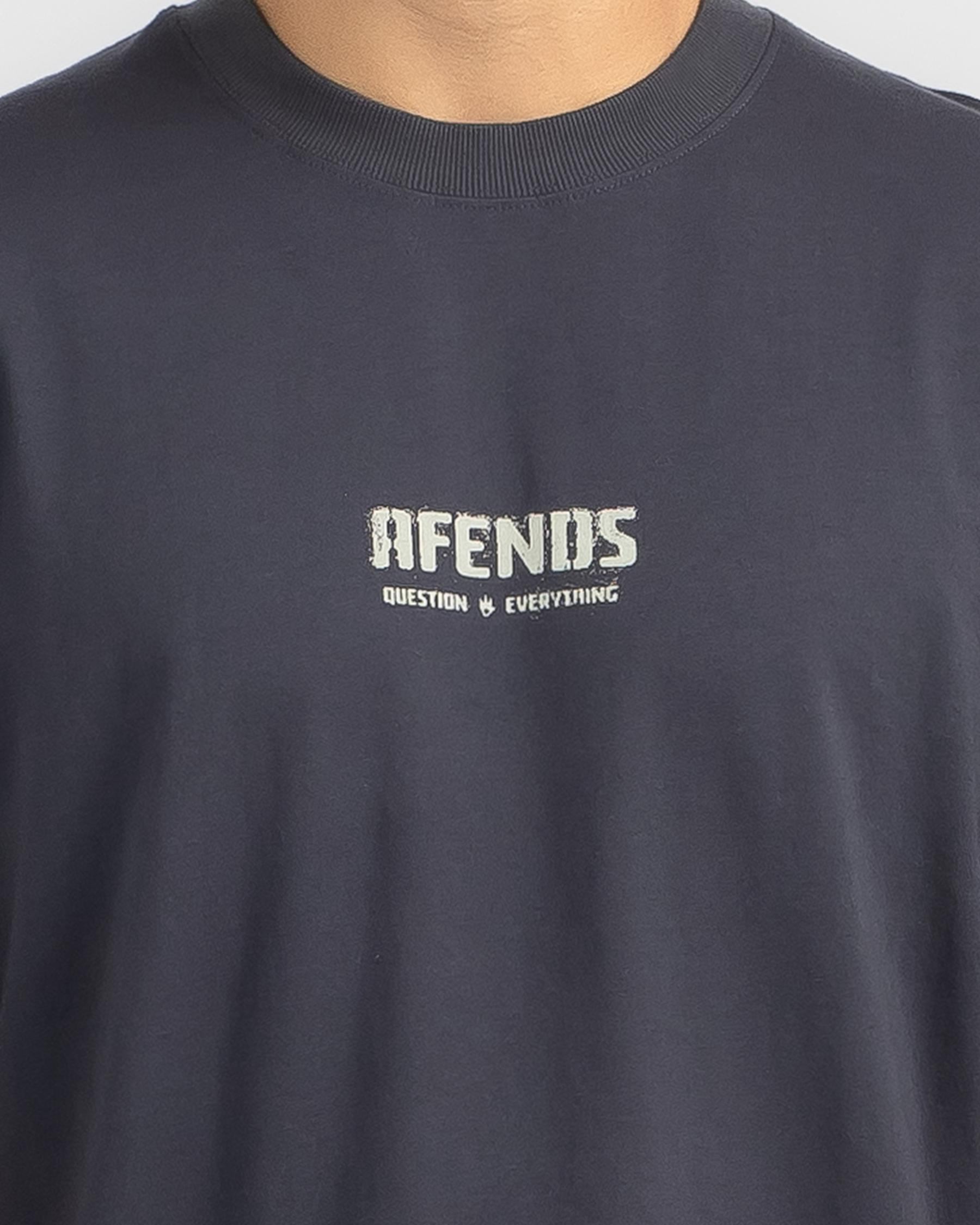 Shop Afends Questions T-Shirt In Charcoal - Fast Shipping & Easy ...