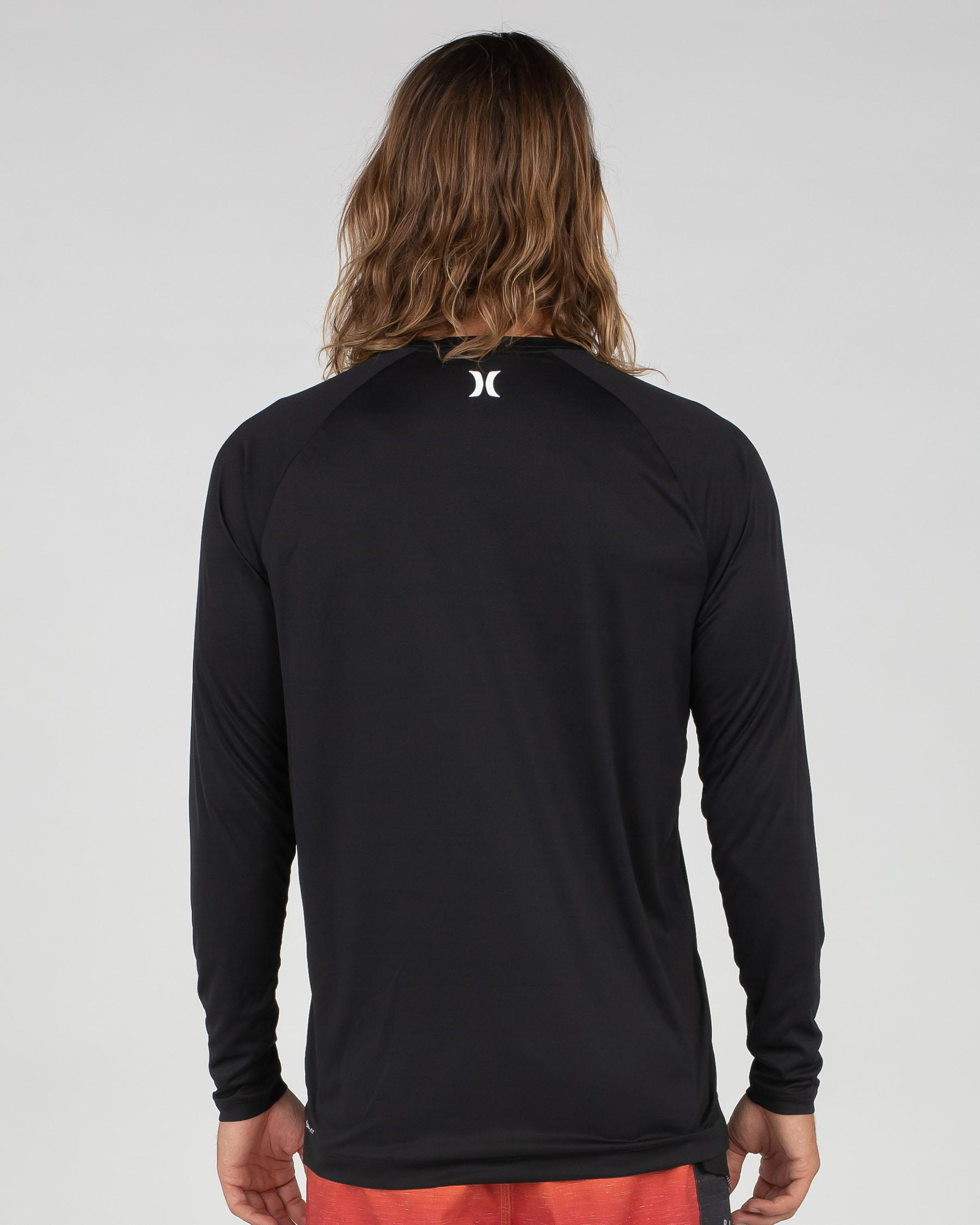 Hurley Quick Dry Long Sleeve Rash Vest In Black FREE* Shipping & Easy