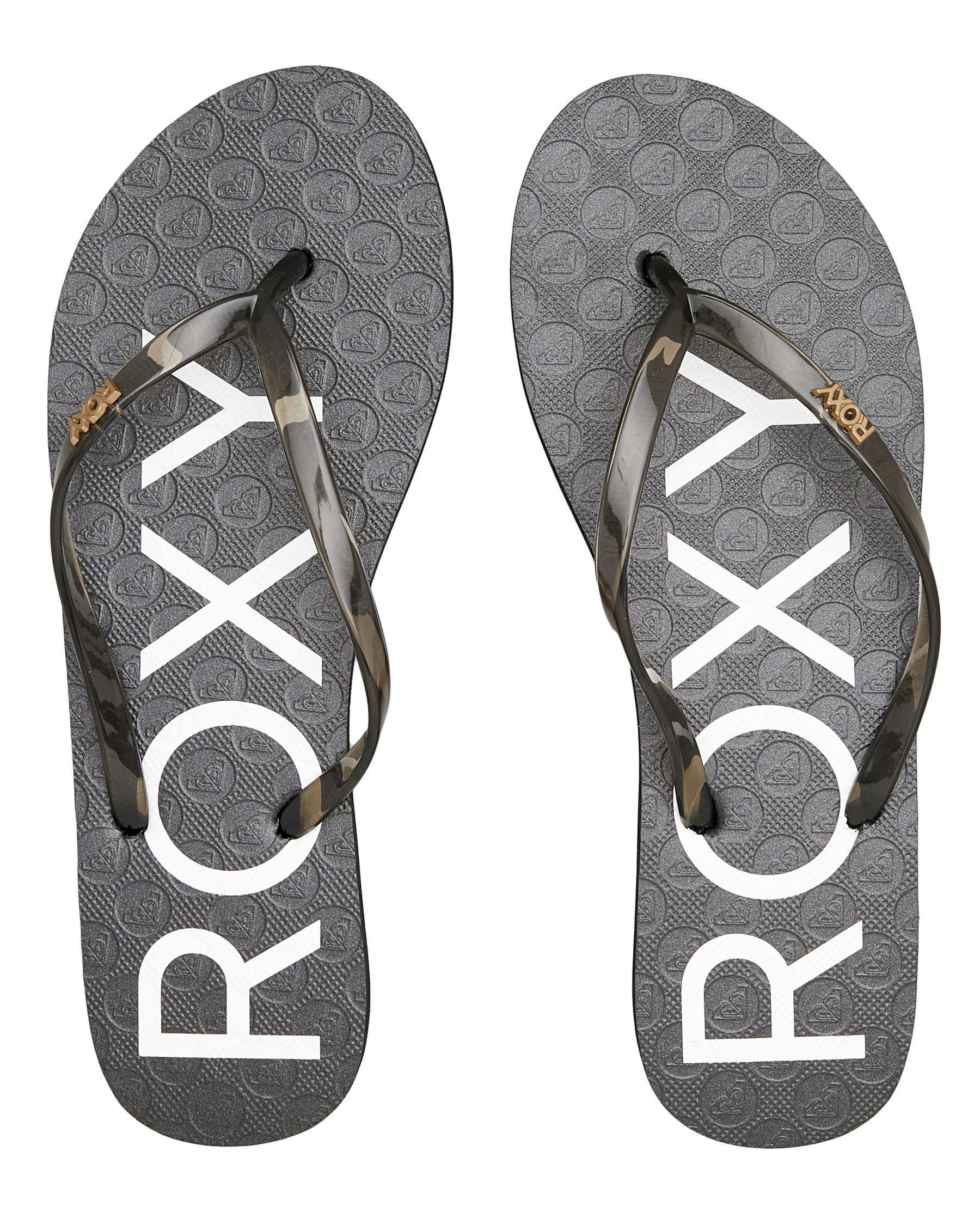 Shop Roxy Viva Jelly Thongs In Amor/ Black Fast Shipping & Easy