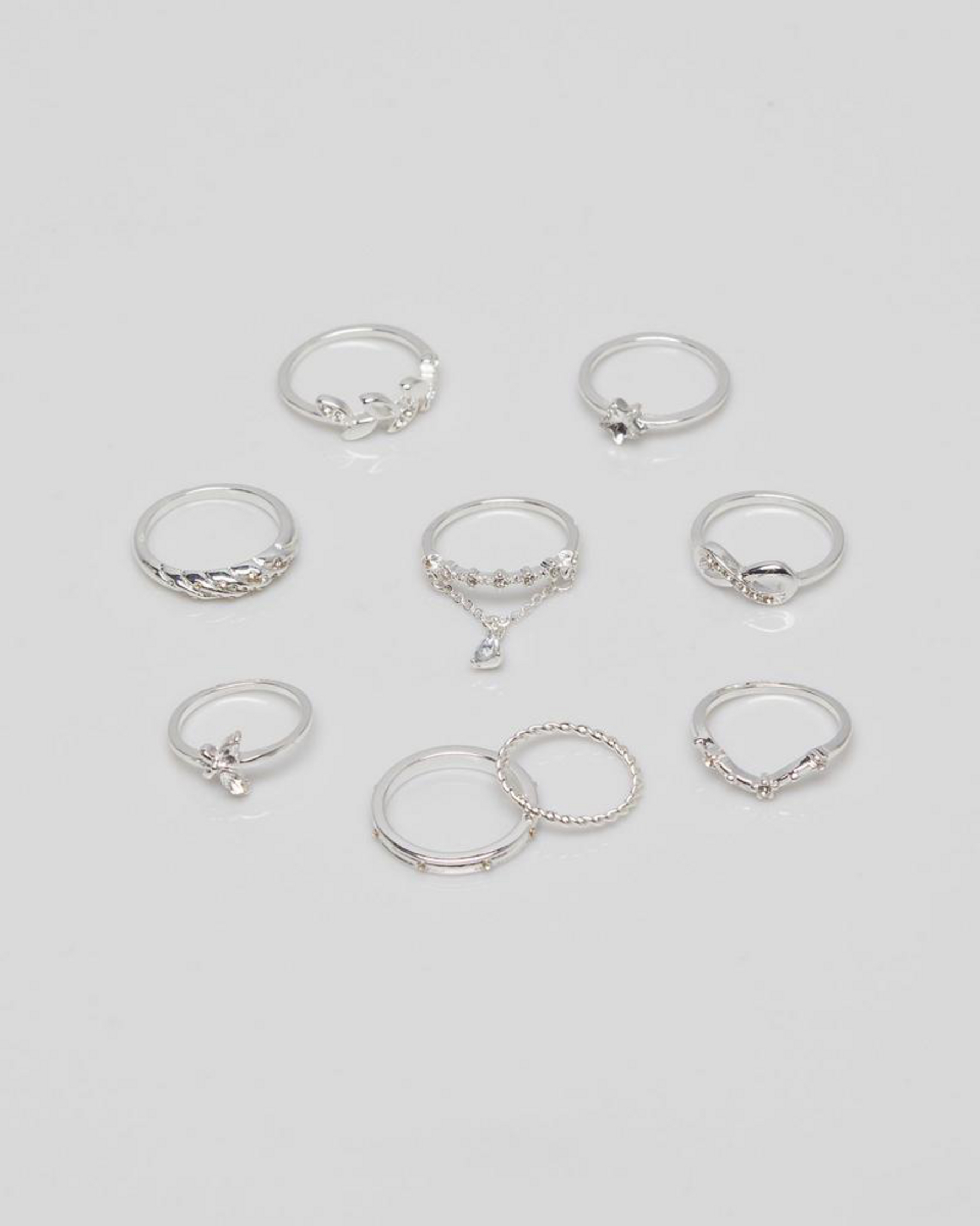 Shop Karyn In LA Bombshell Ring Pack In Silver/clear Fast Shipping & Easy Returns City Beach