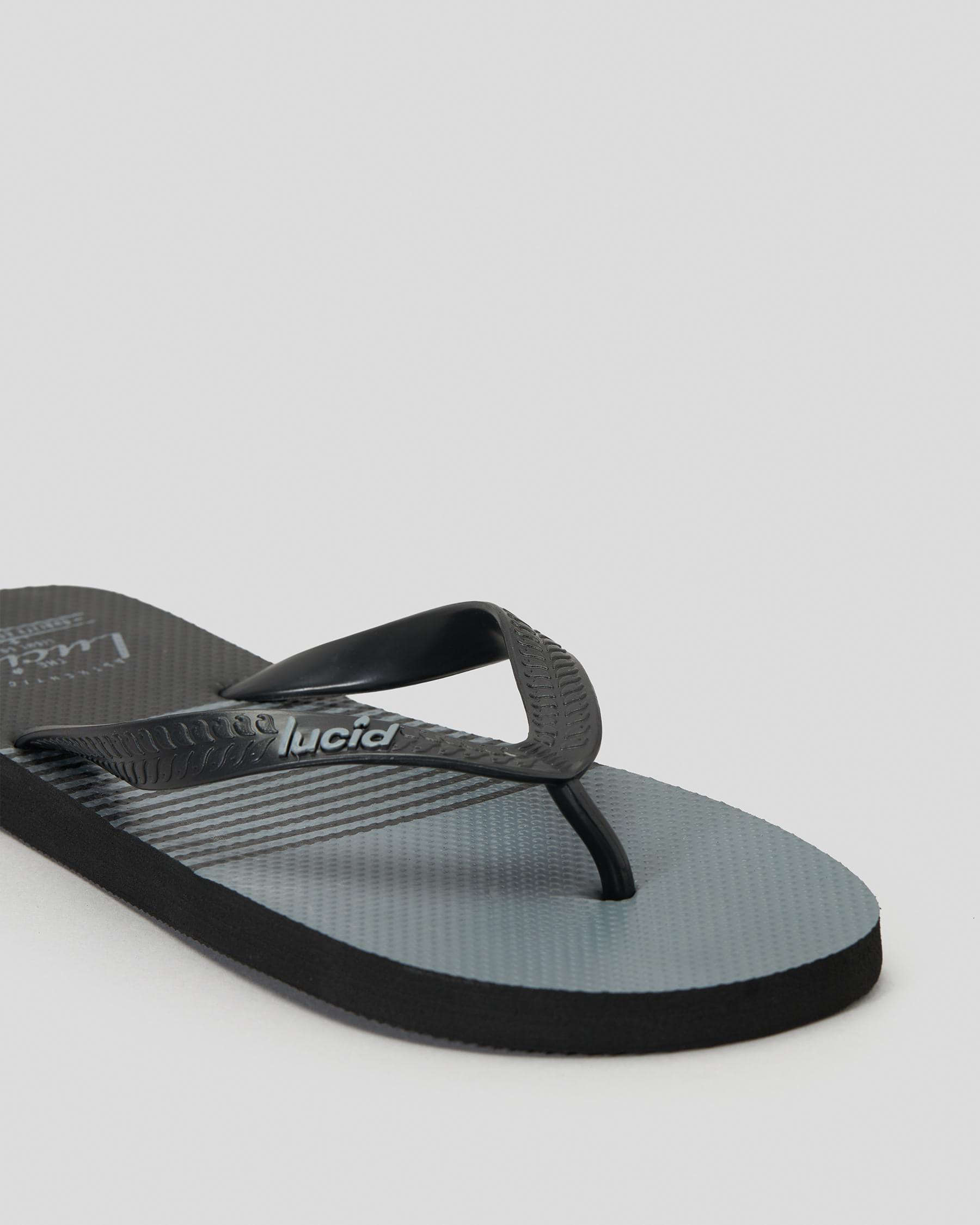 Shop Lucid Ripple Thongs In Black/grey - Fast Shipping & Easy Returns ...